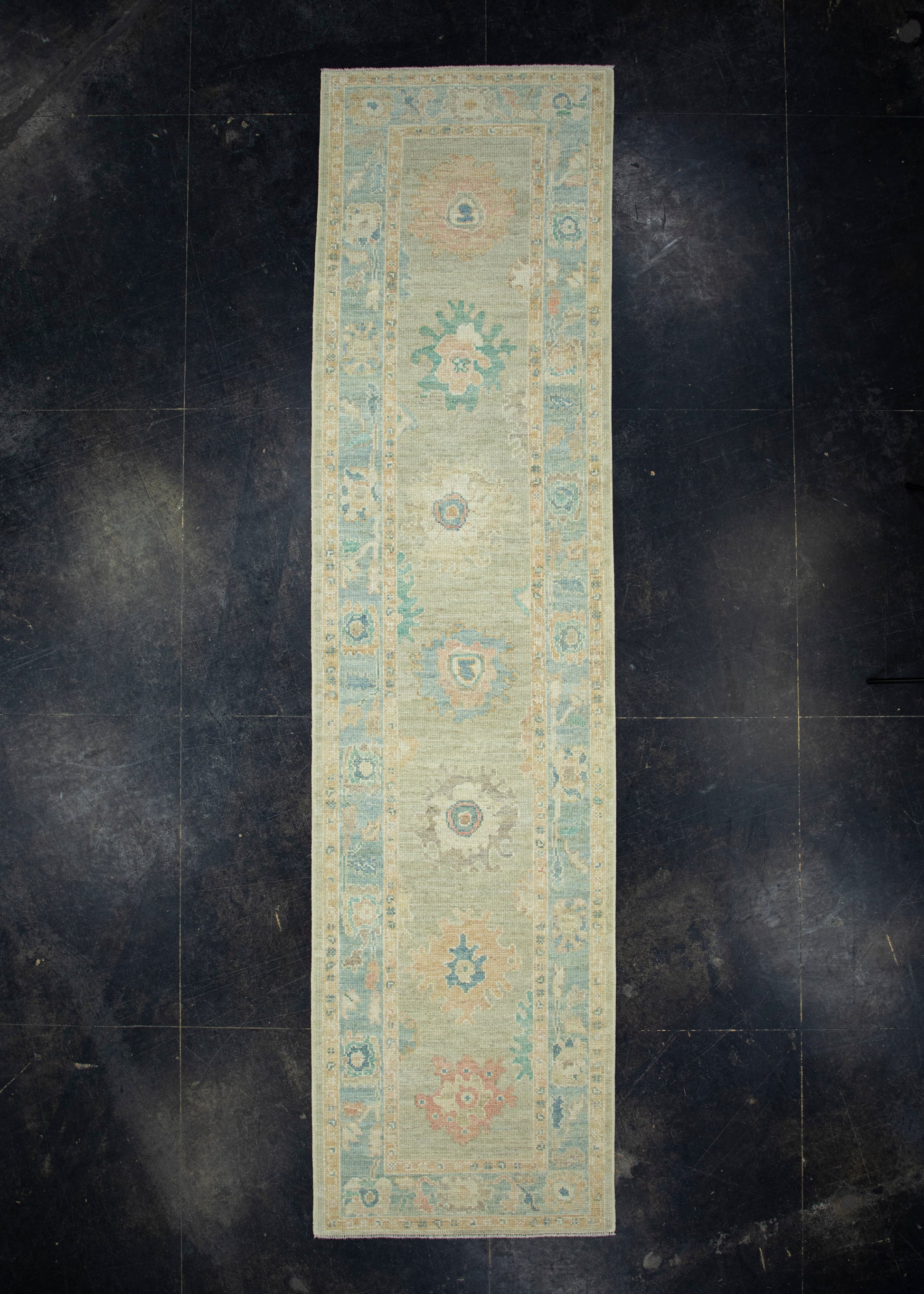 Turkish Oushak Runner Rug 2'11" x 11'5" #17438