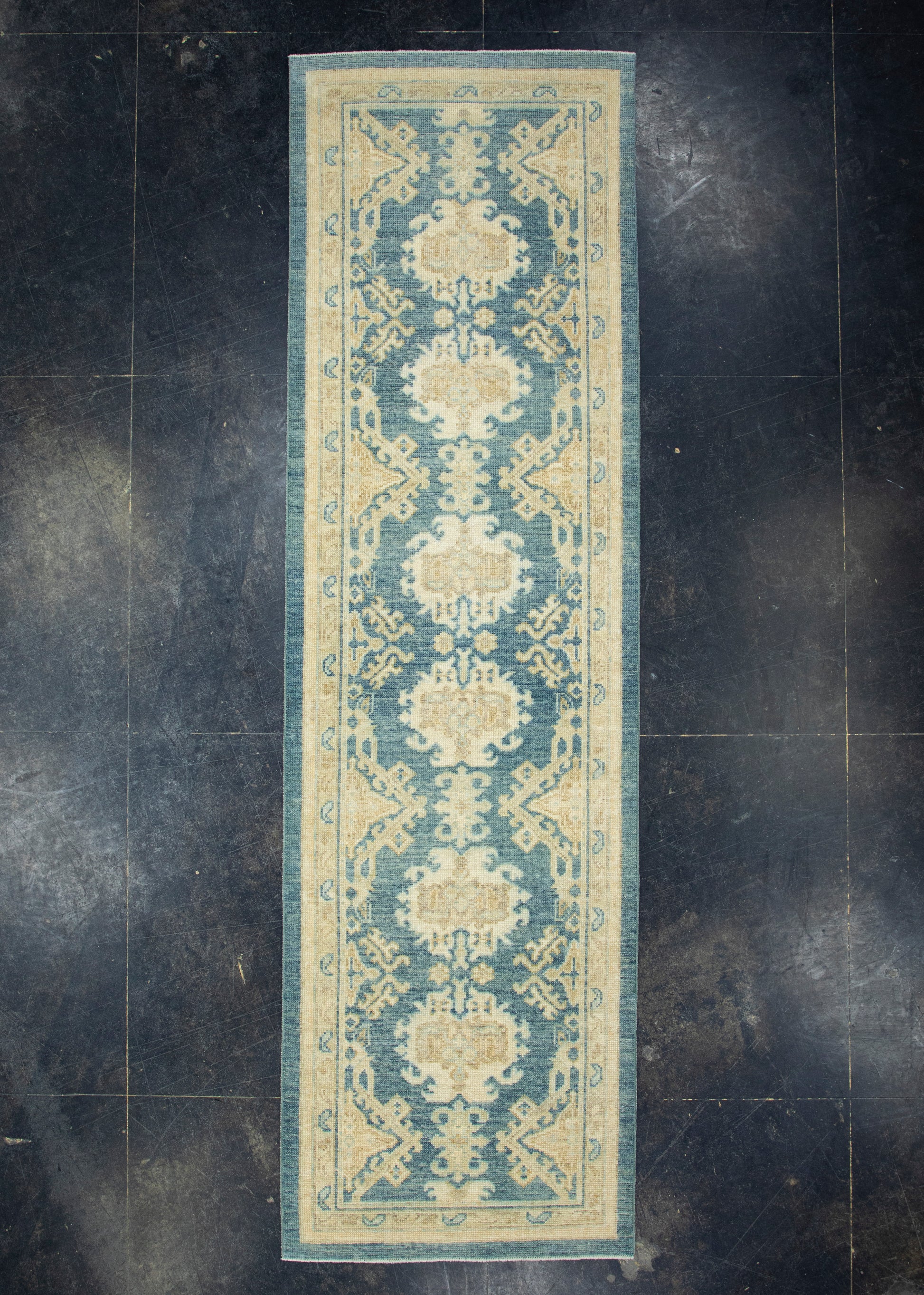 Turkish Oushak Runner Rug 2'11" x 10'1" #17608