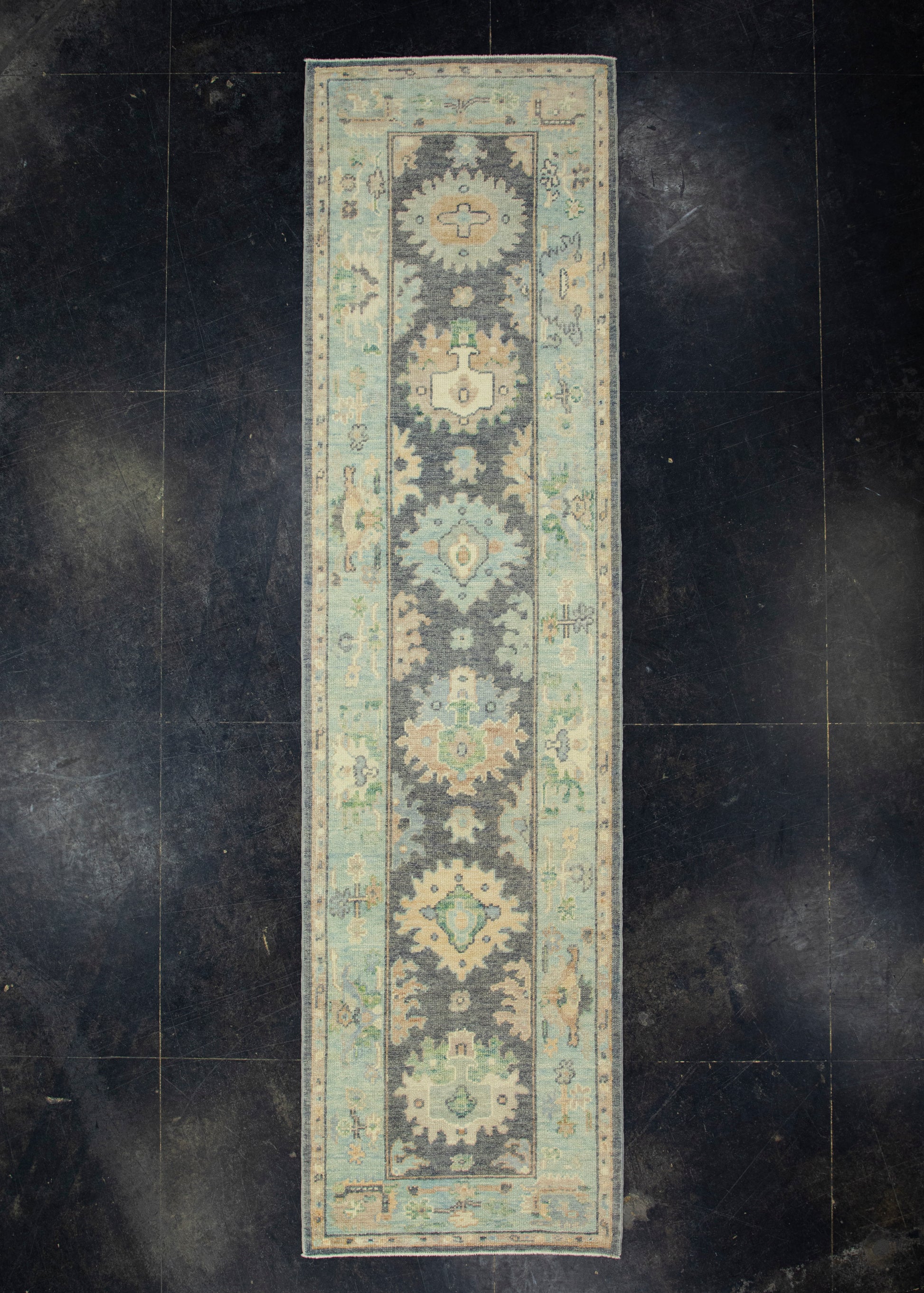 Turkish Oushak Runner Rug 2'10" x 10'10" #17136