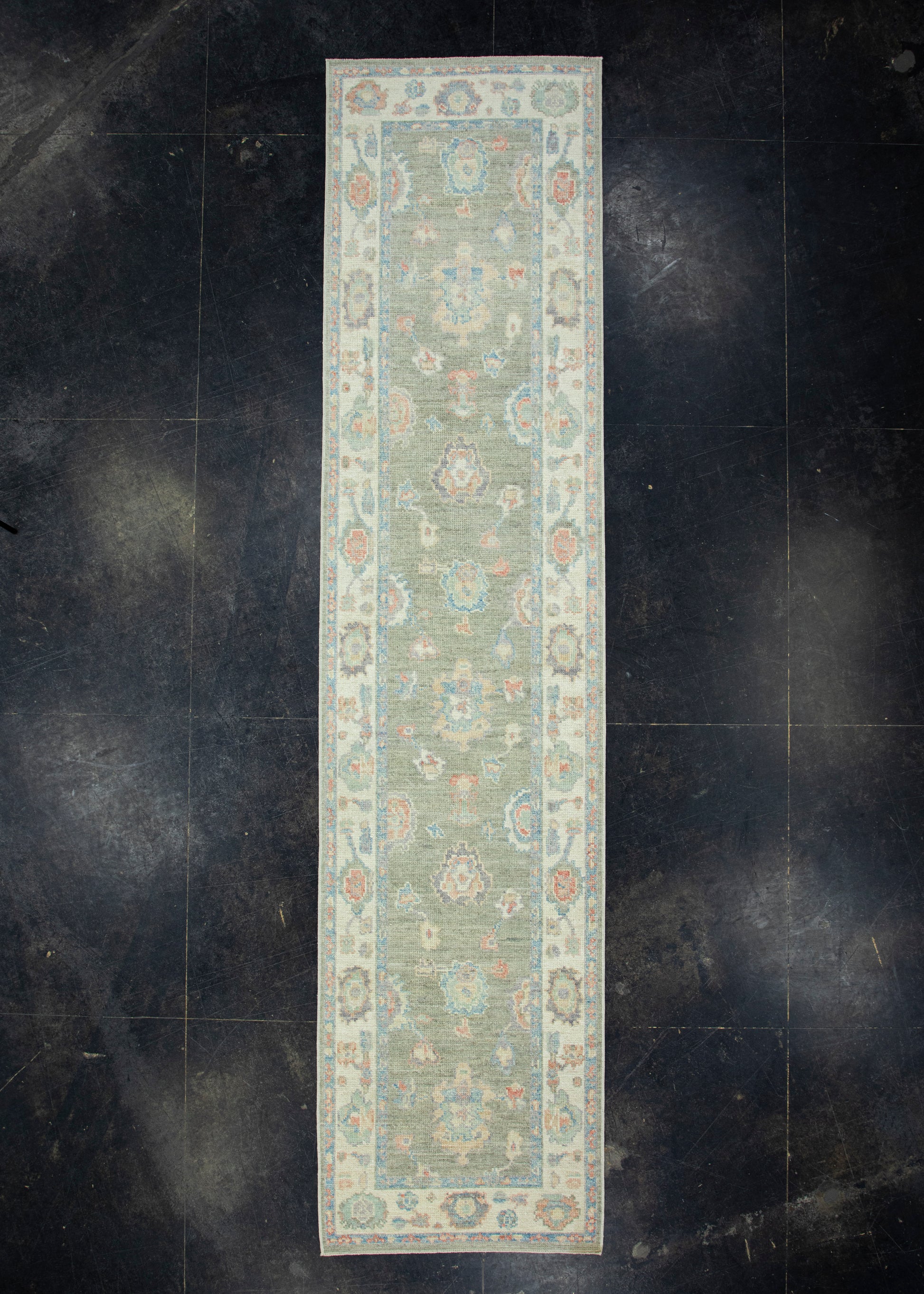 Turkish Oushak Runner Rug 2'10" x 12' #17815