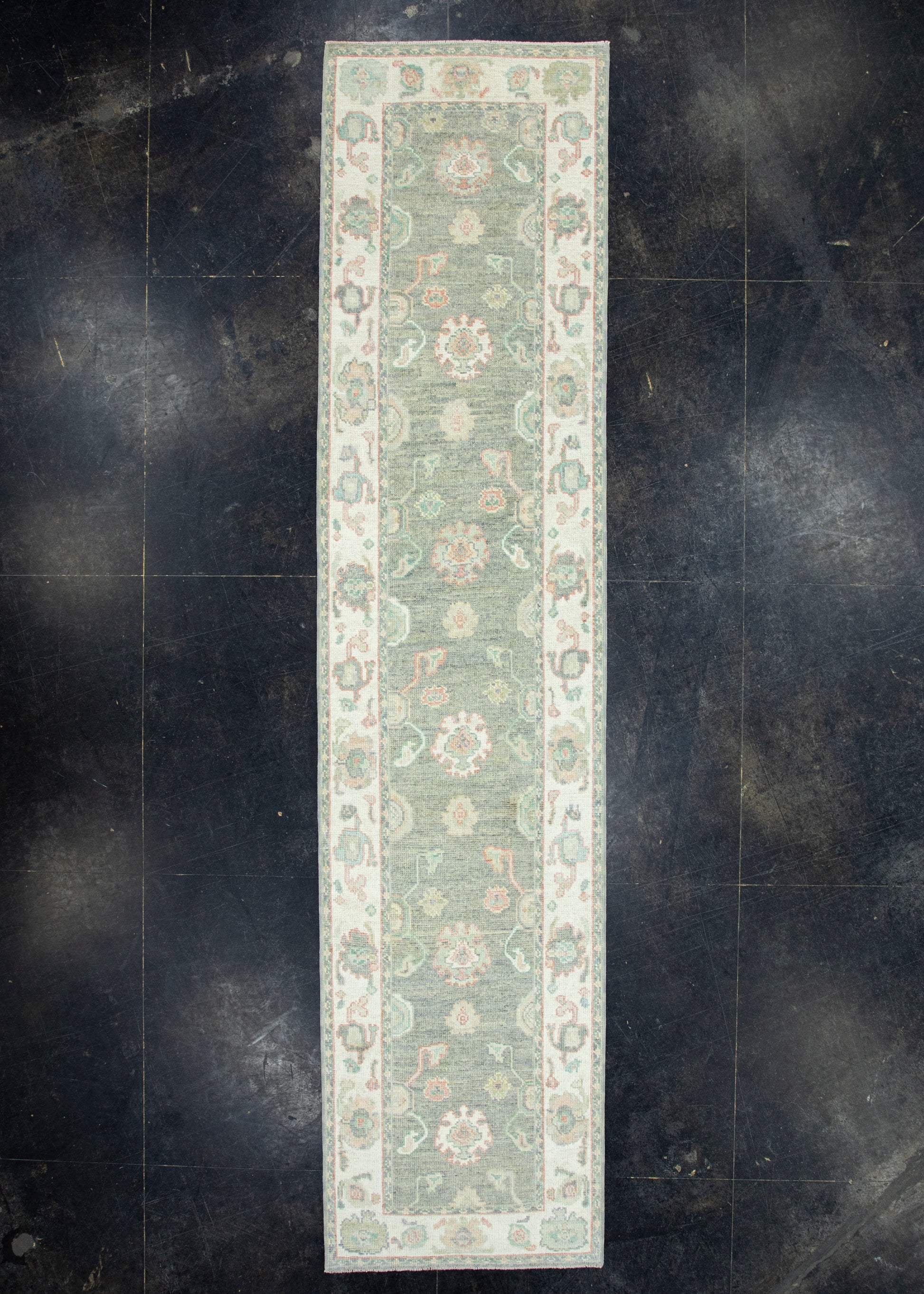 Turkish Oushak Runner Rug 2'10" x 12'4" #17916