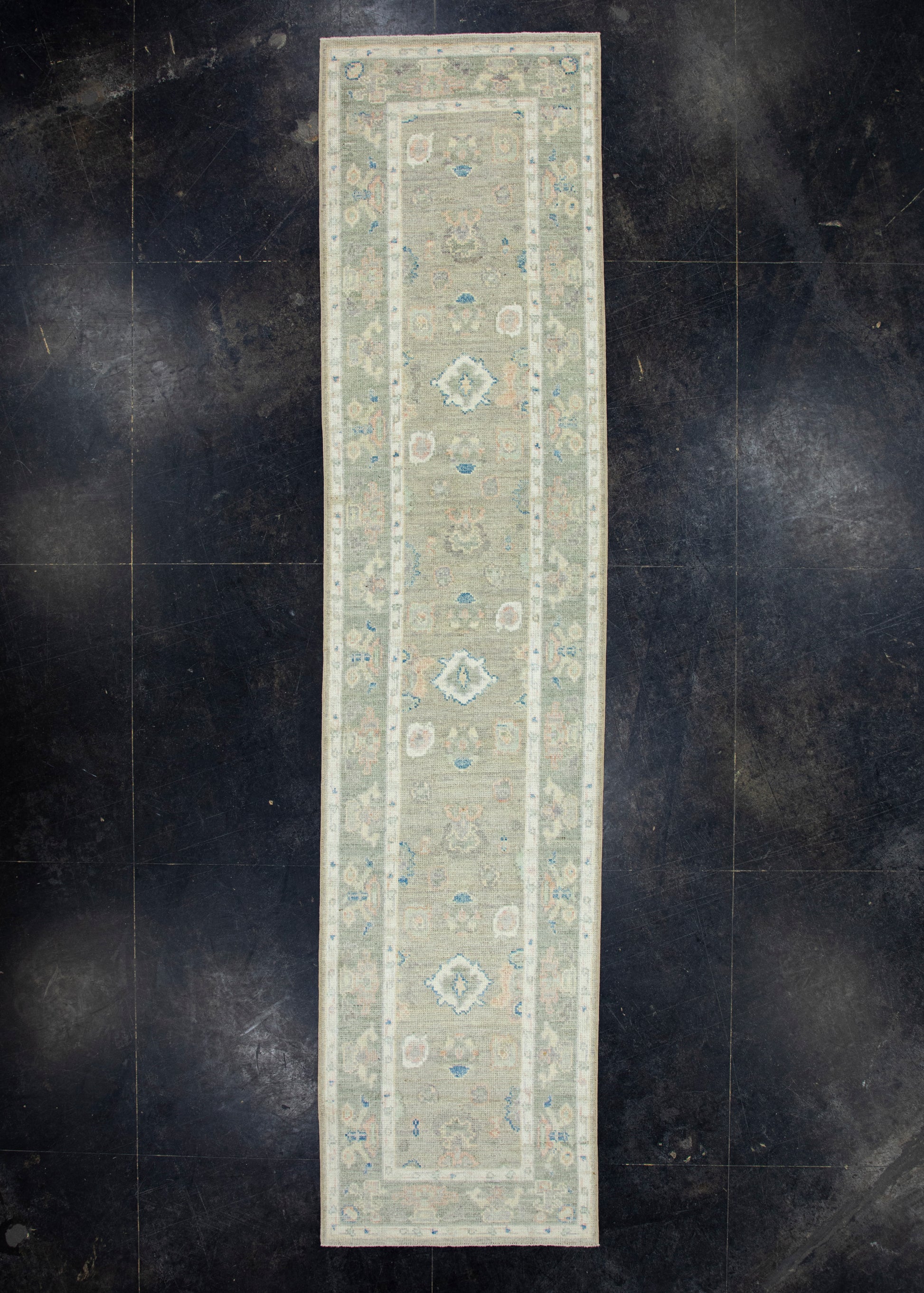 Turkish Oushak Runner Rug 2'9" x 12'1" #17835