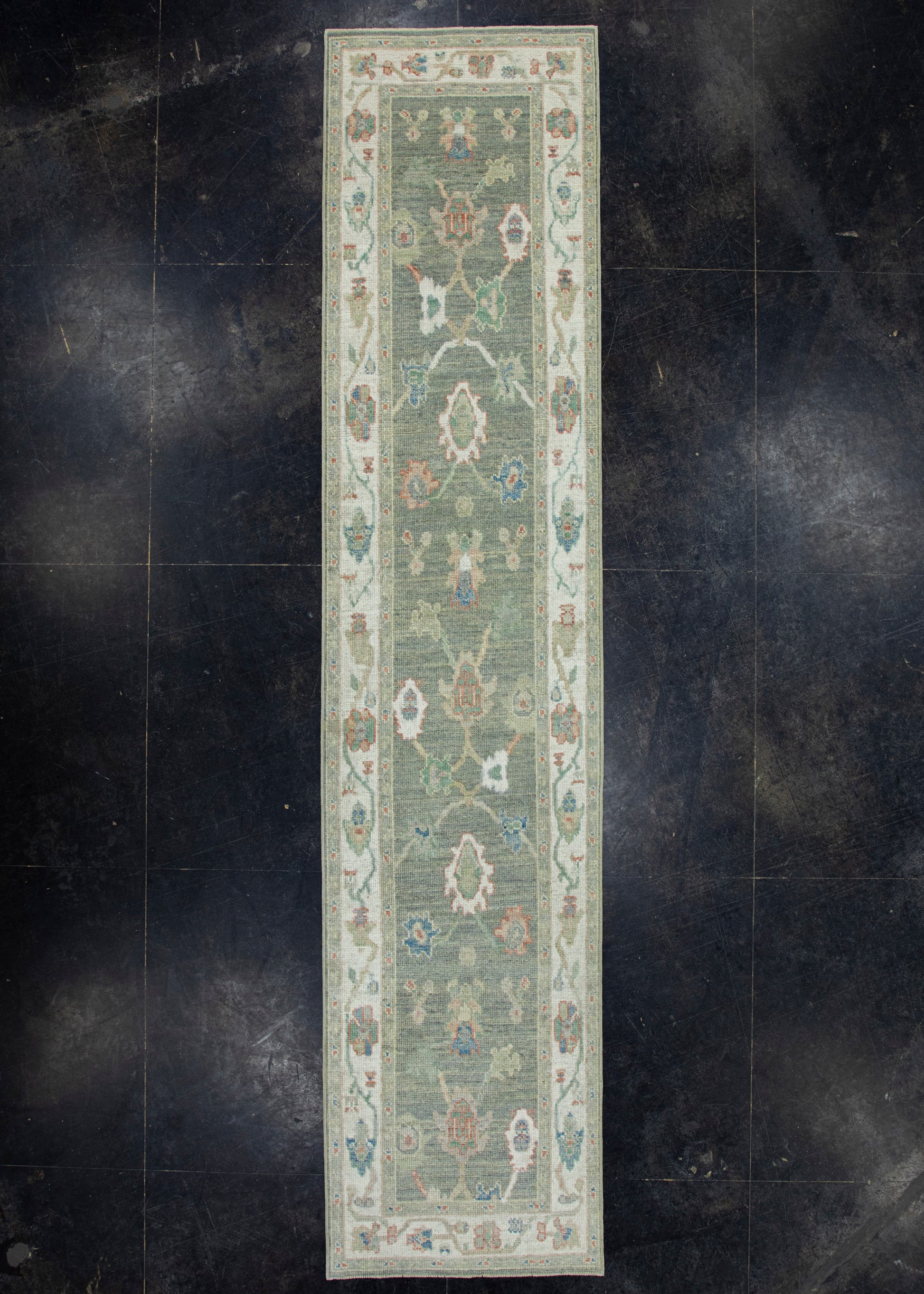 Turkish Oushak Runner Rug 2'9" x 12'5" #17778