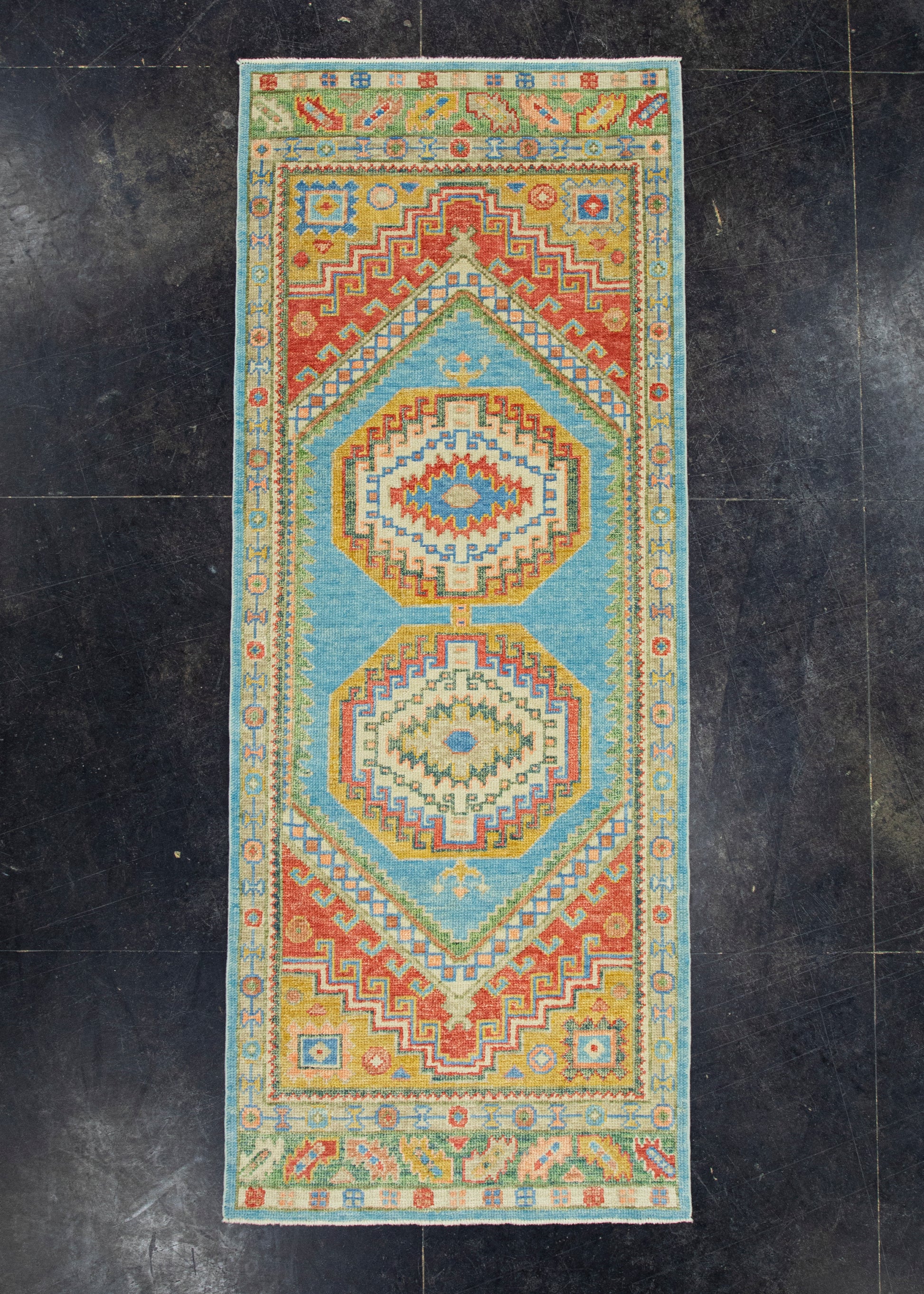 Turkish Oushak Runner Rug 3' x 7'8" #17002