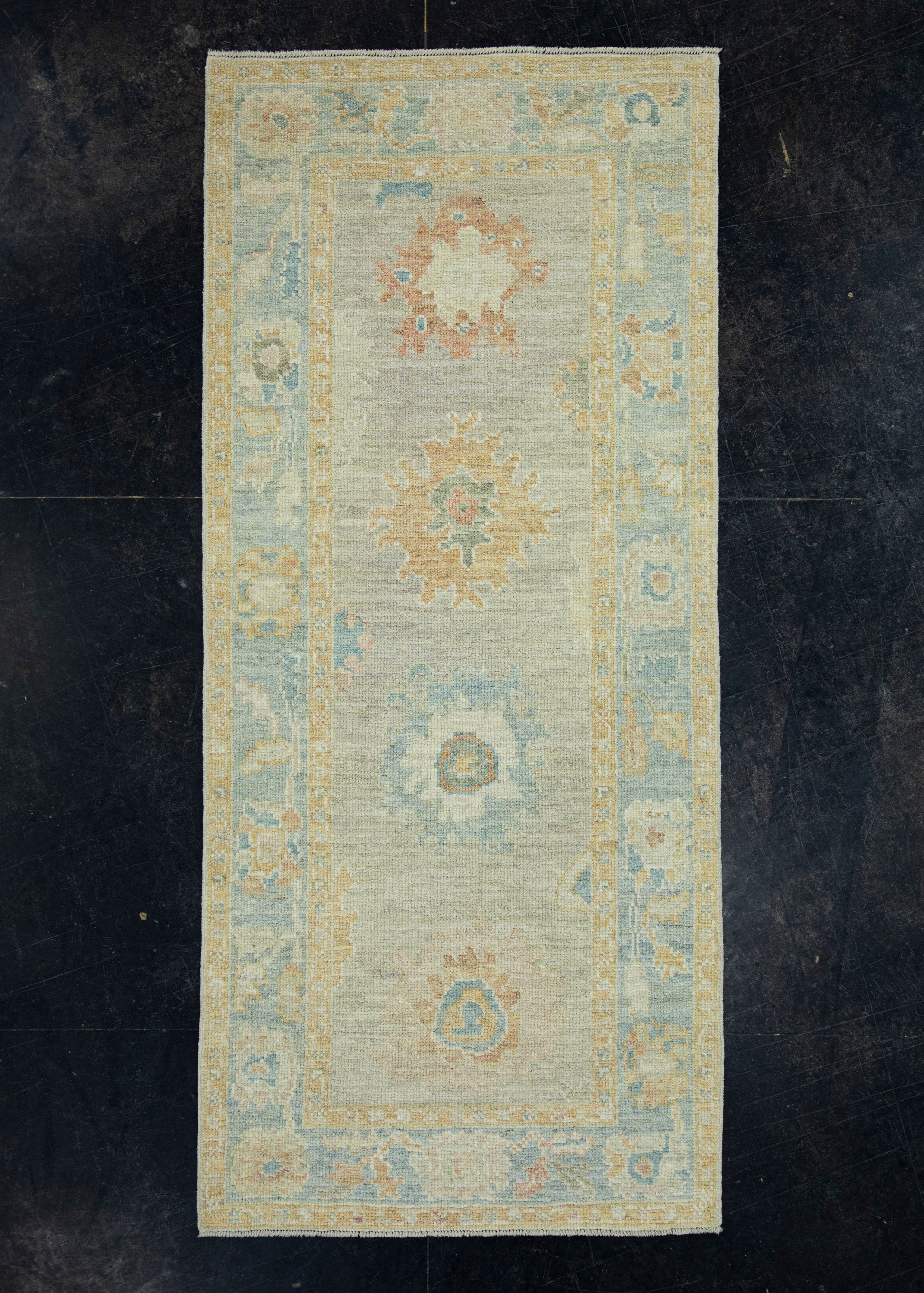 Turkish Oushak Runner Rug 2'11" x 6'7" #17541
