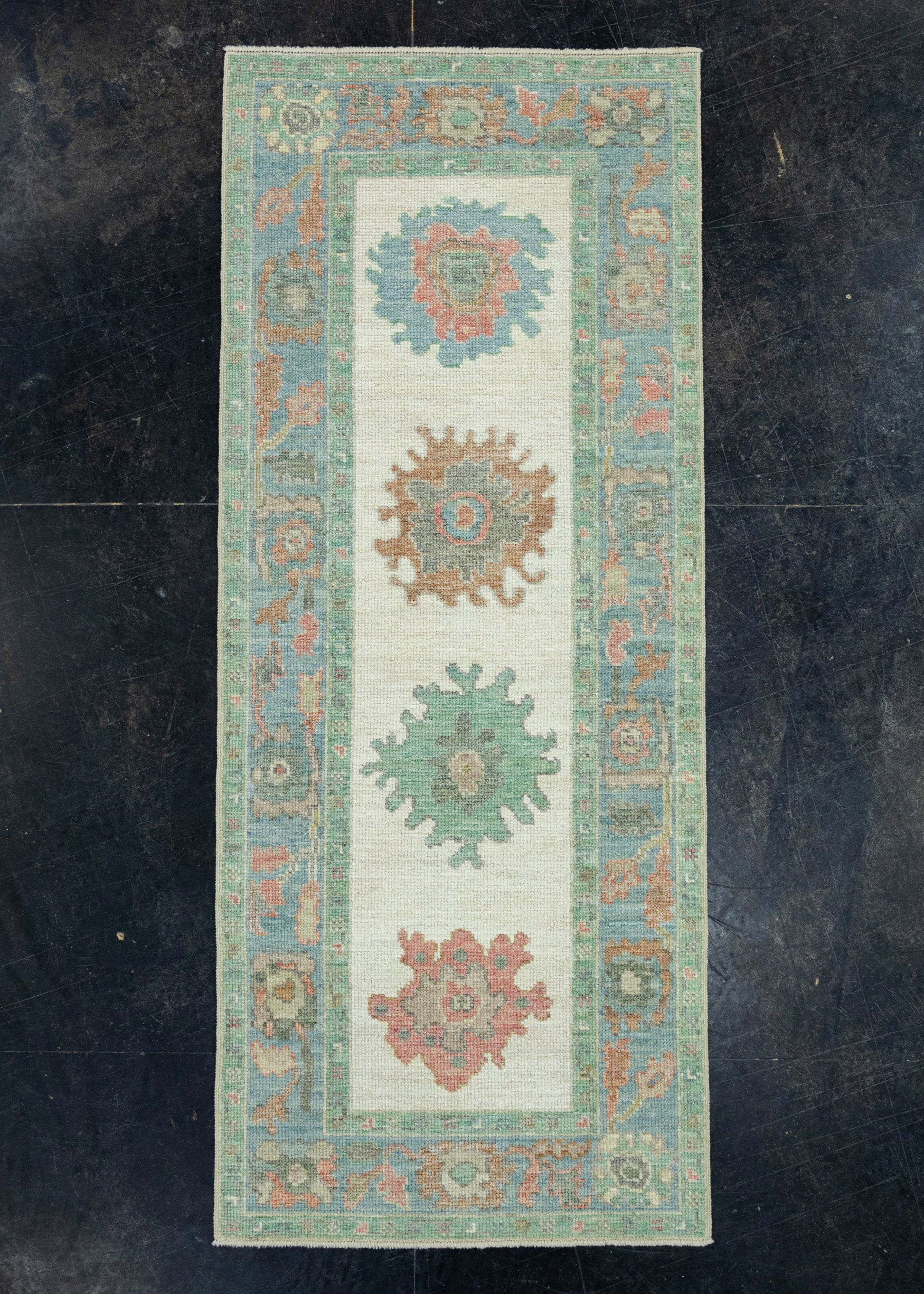 Turkish Oushak Runner Rug 2'8" x 6'6" #17486