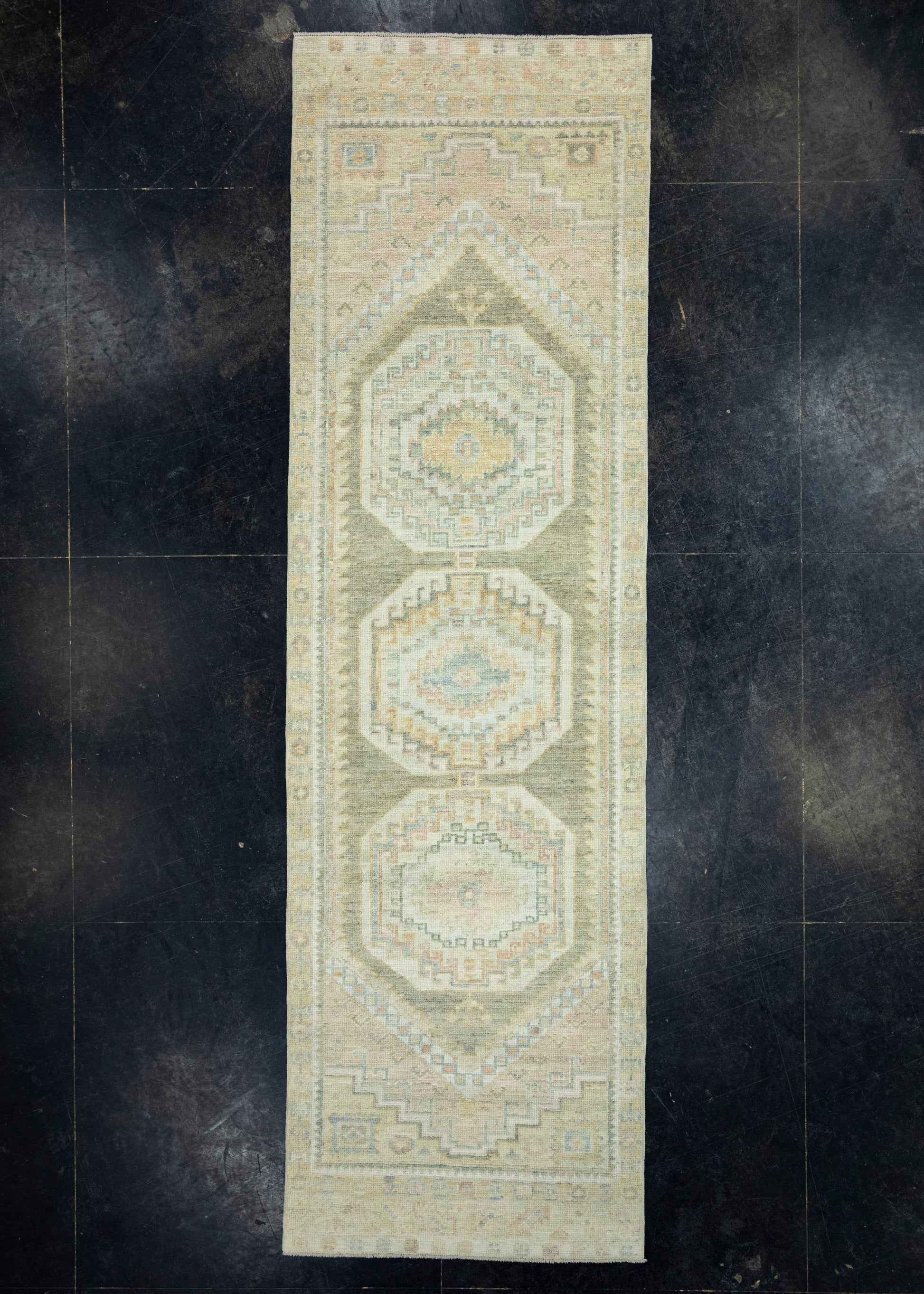 Turkish Oushak Runner Rug 2'11" x 9'11" #17488