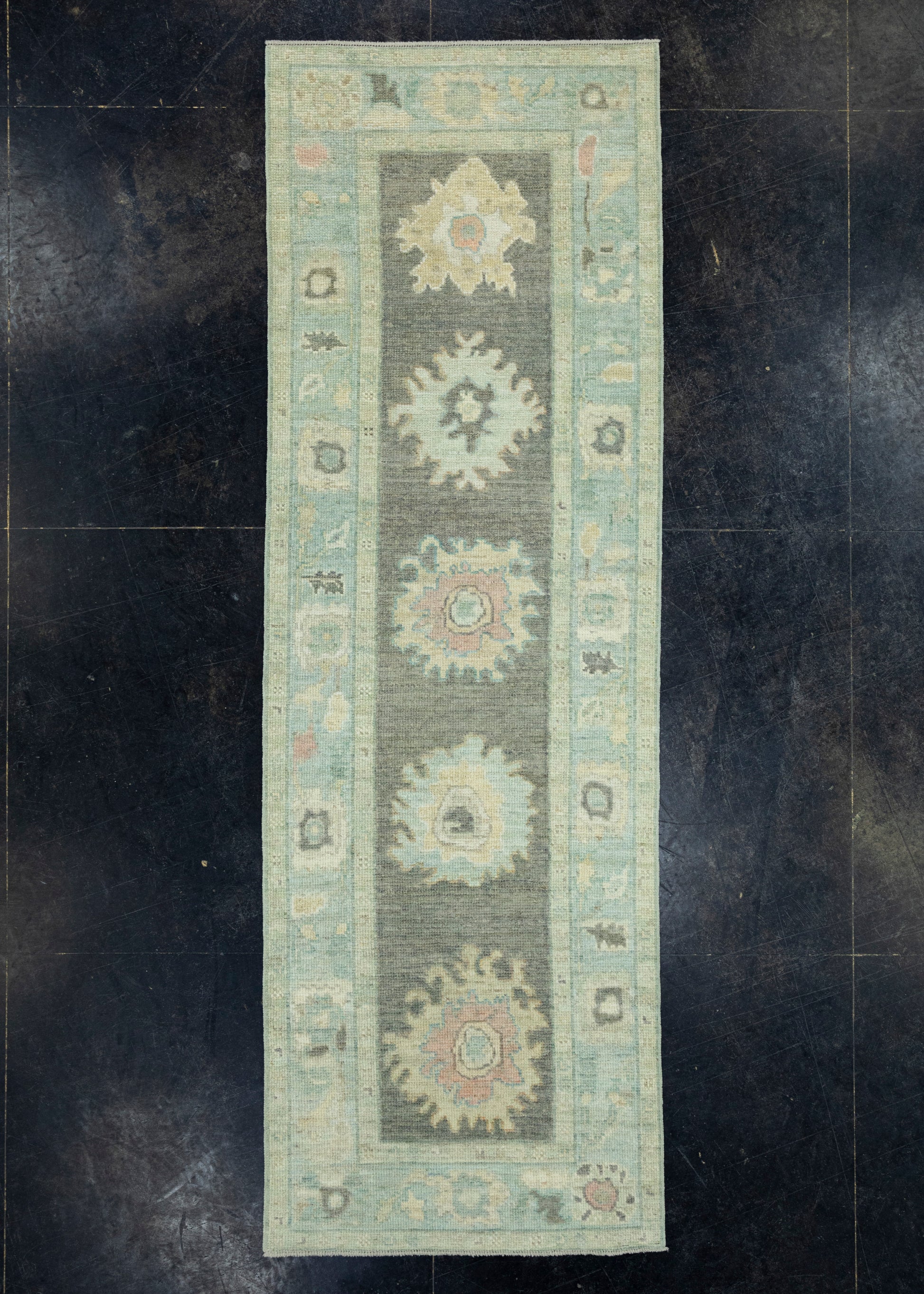 Turkish Oushak Runner Rug 2'9" x 8'7" #17369