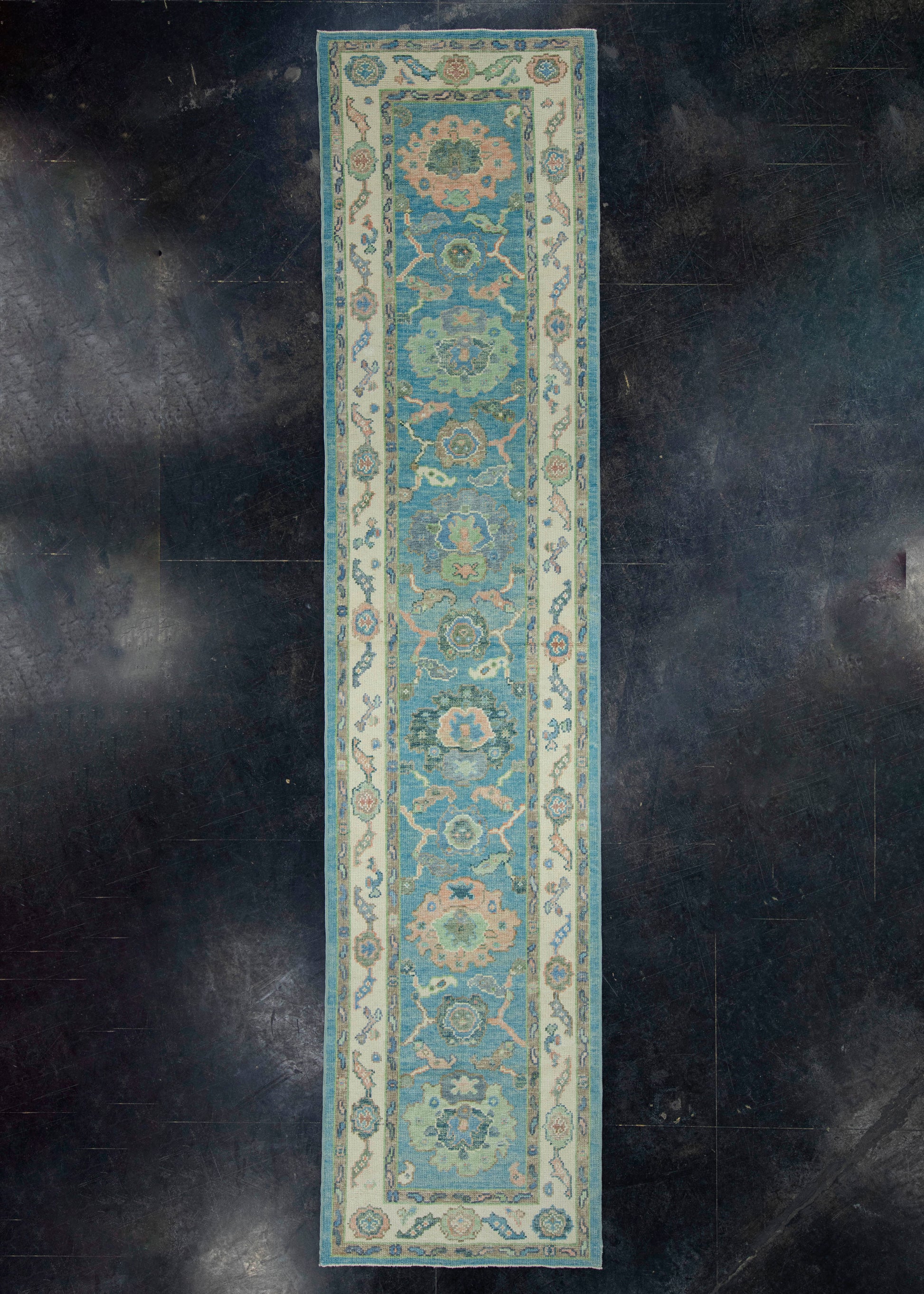 Turkish Oushak Runner Rug 2'11" x 13'2" #17192