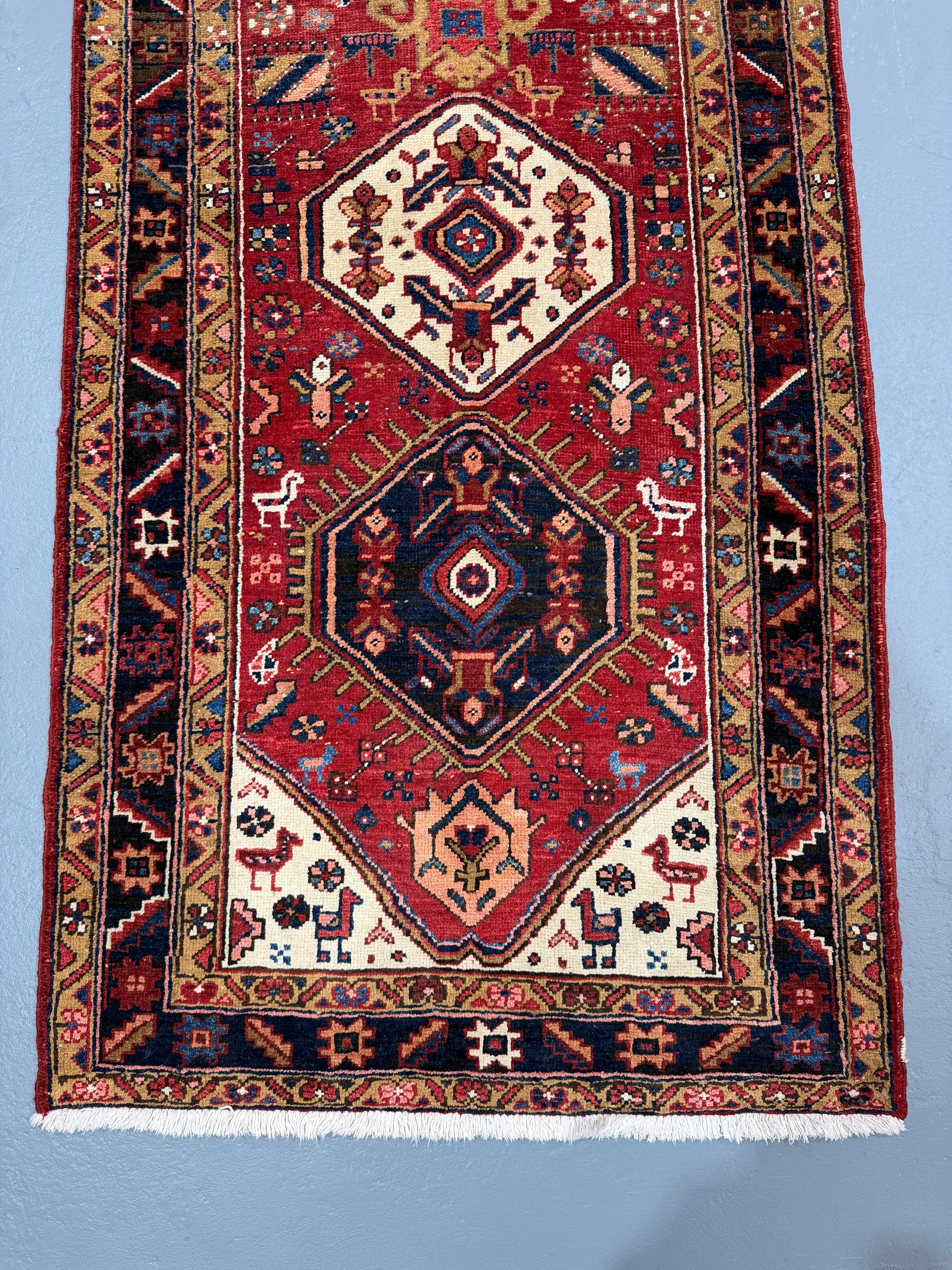 Oriental Handmade Vintage Rug  3'7" x 10'11" #21468