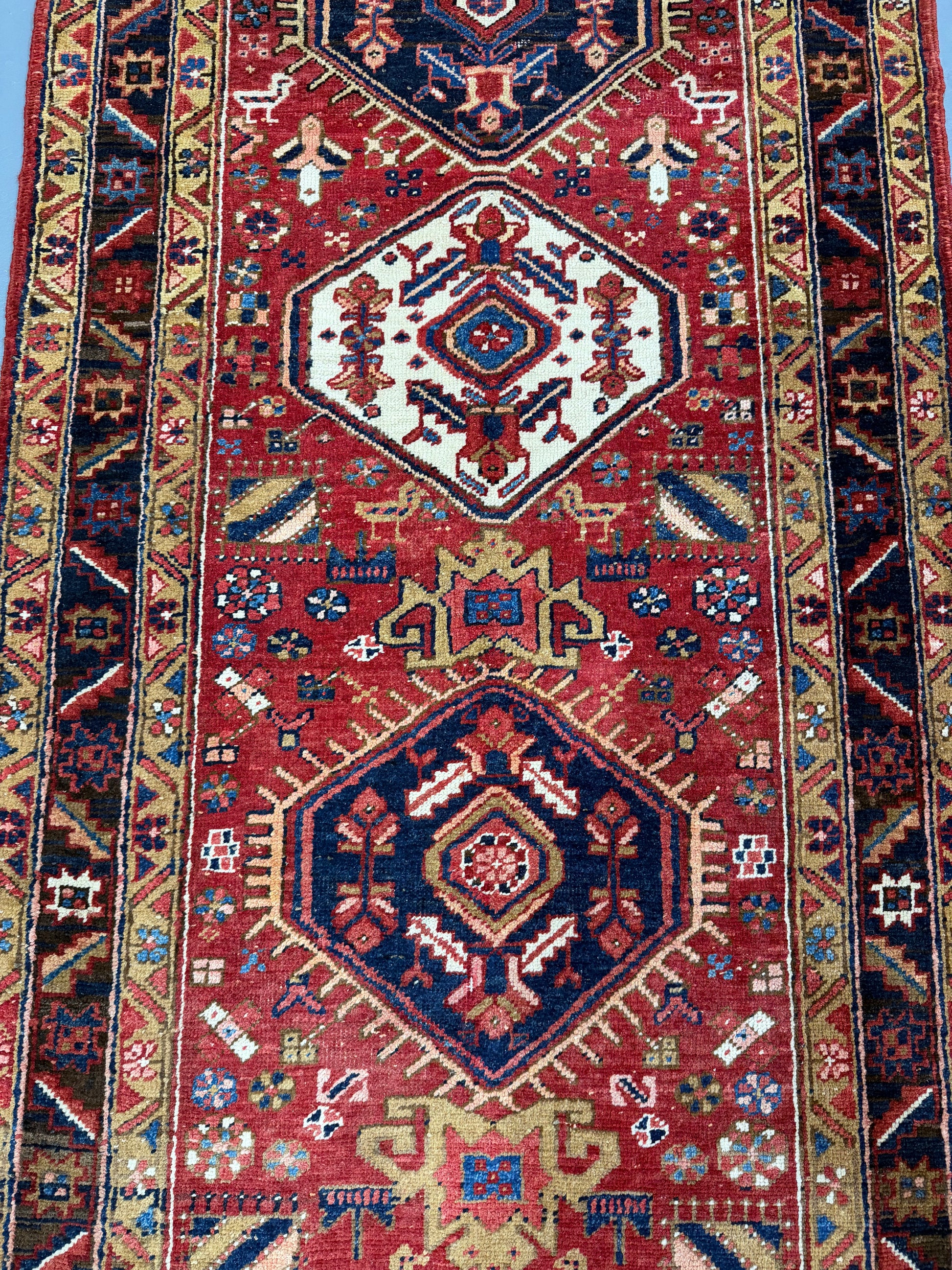 Oriental Handmade Vintage Rug  3'7" x 10'11" #21468