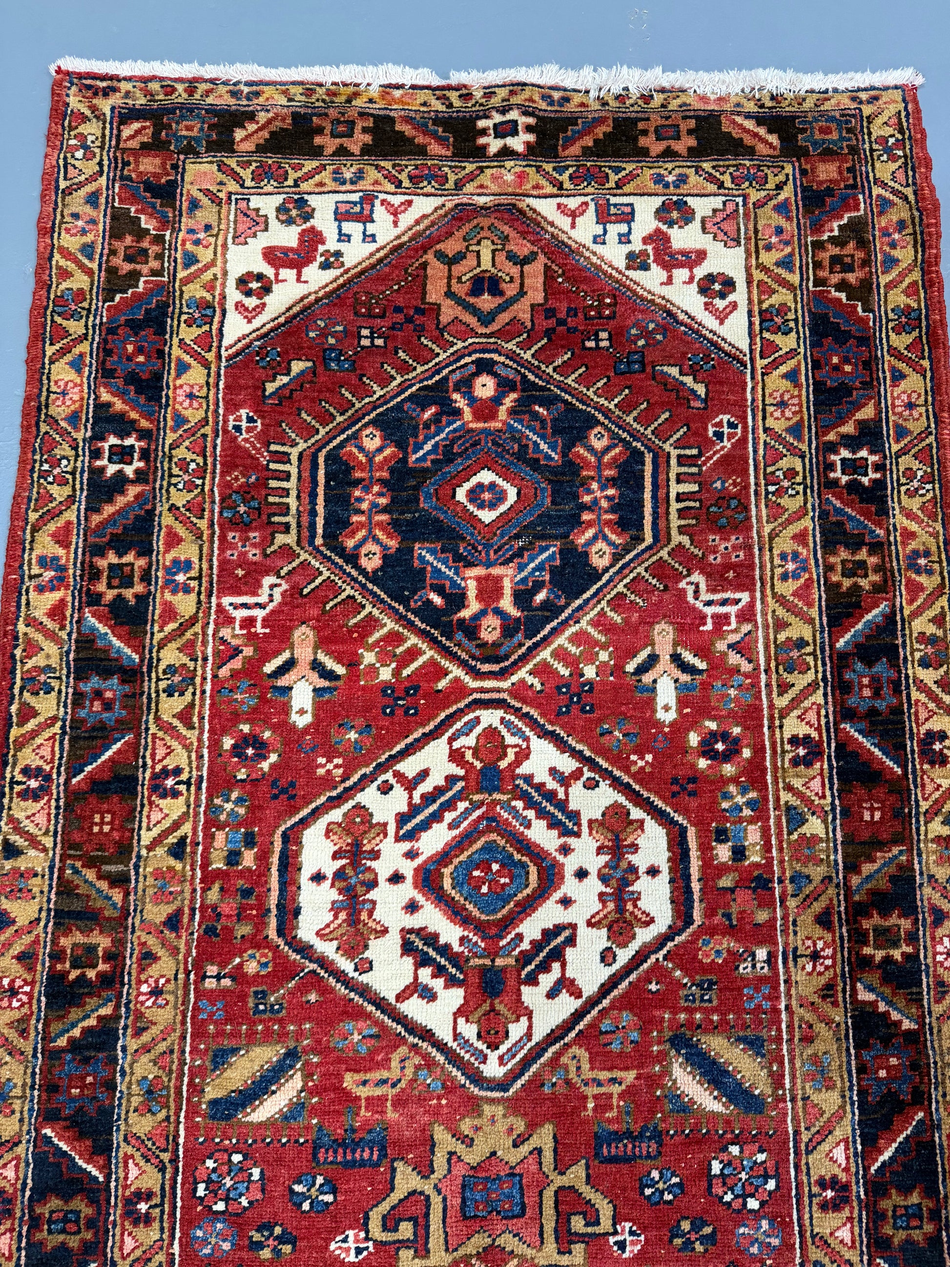 Oriental Handmade Vintage Rug  3'7" x 10'11" #21468