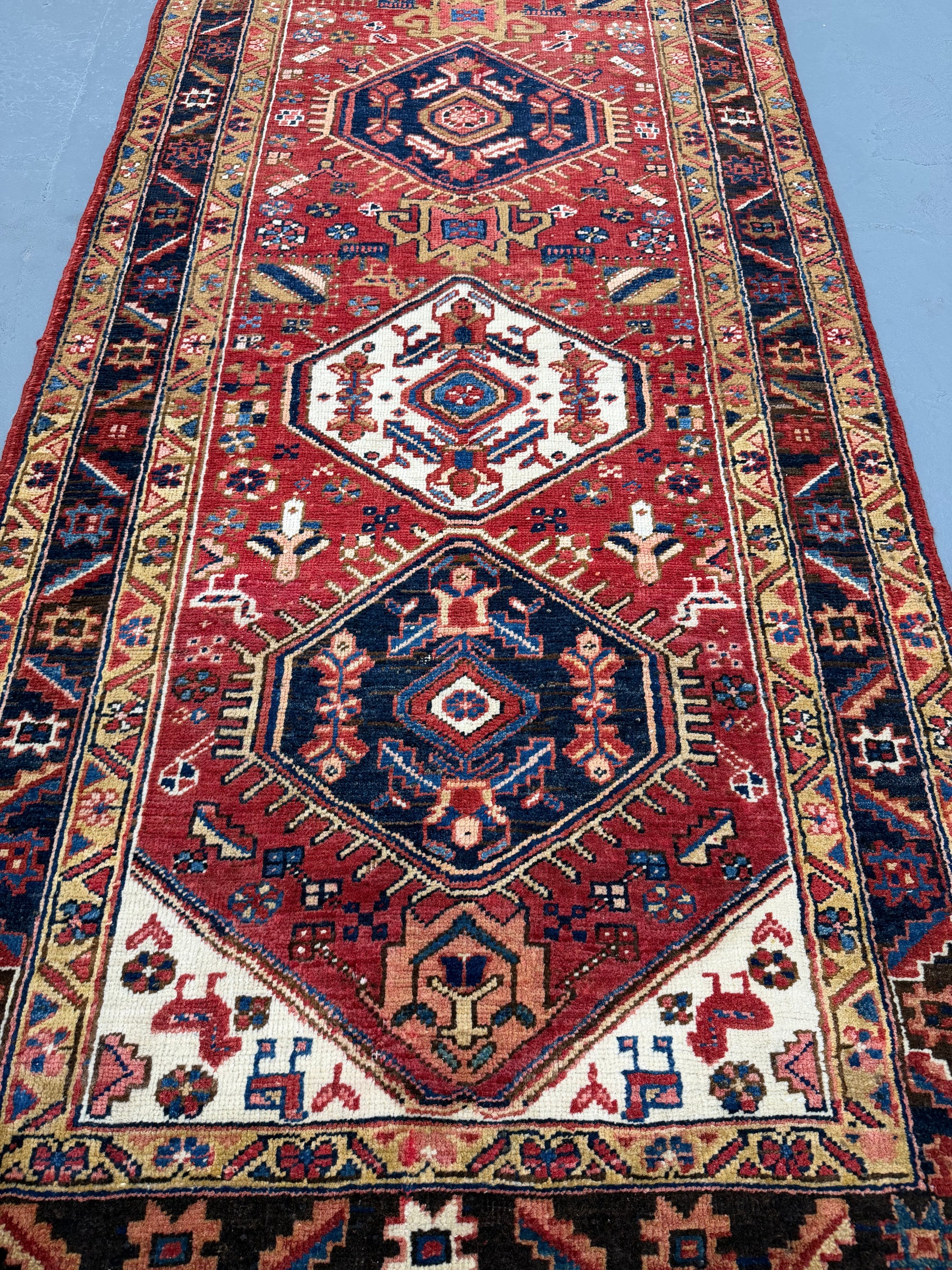 Oriental Handmade Vintage Rug  3'7" x 10'11" #21468