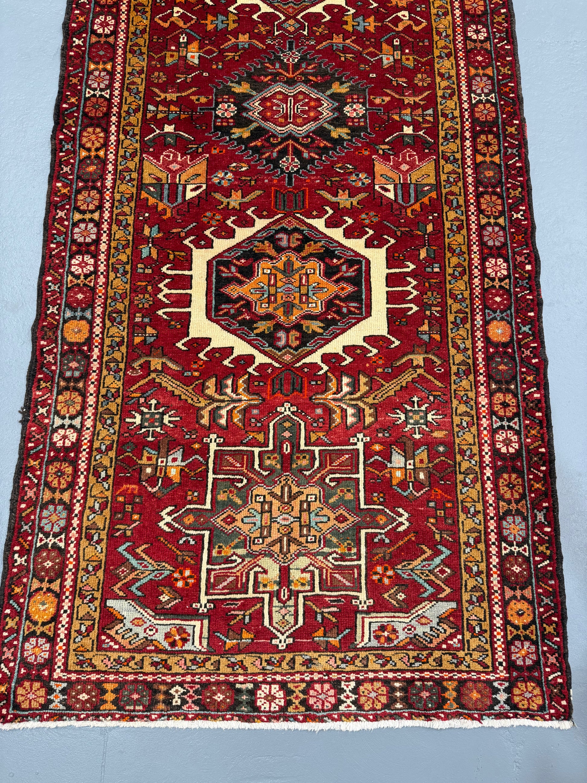 Oriental Handmade Vintage Rug 3'8" x 14'1" #21461