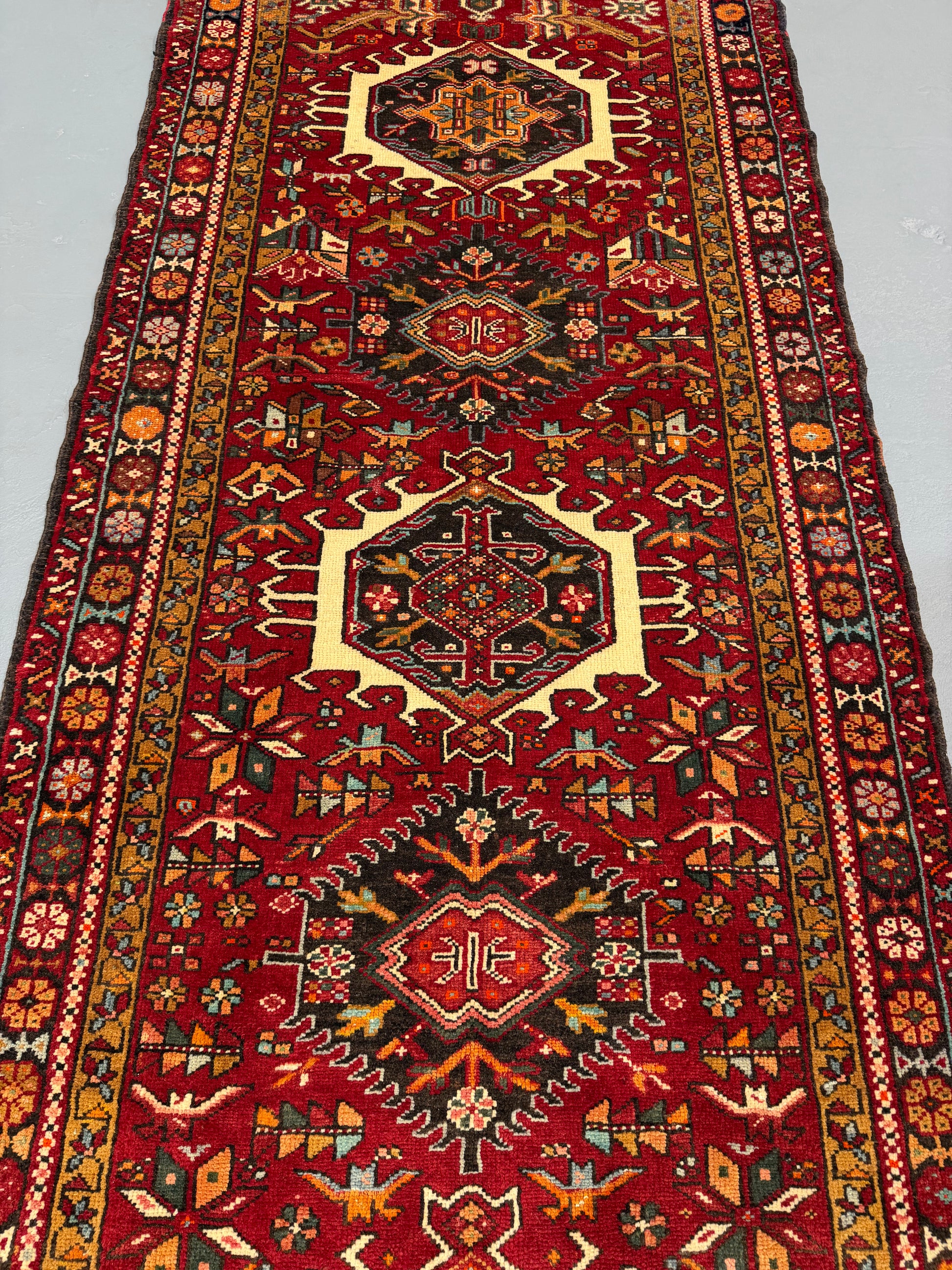 Oriental Handmade Vintage Rug 3'8" x 14'1" #21461