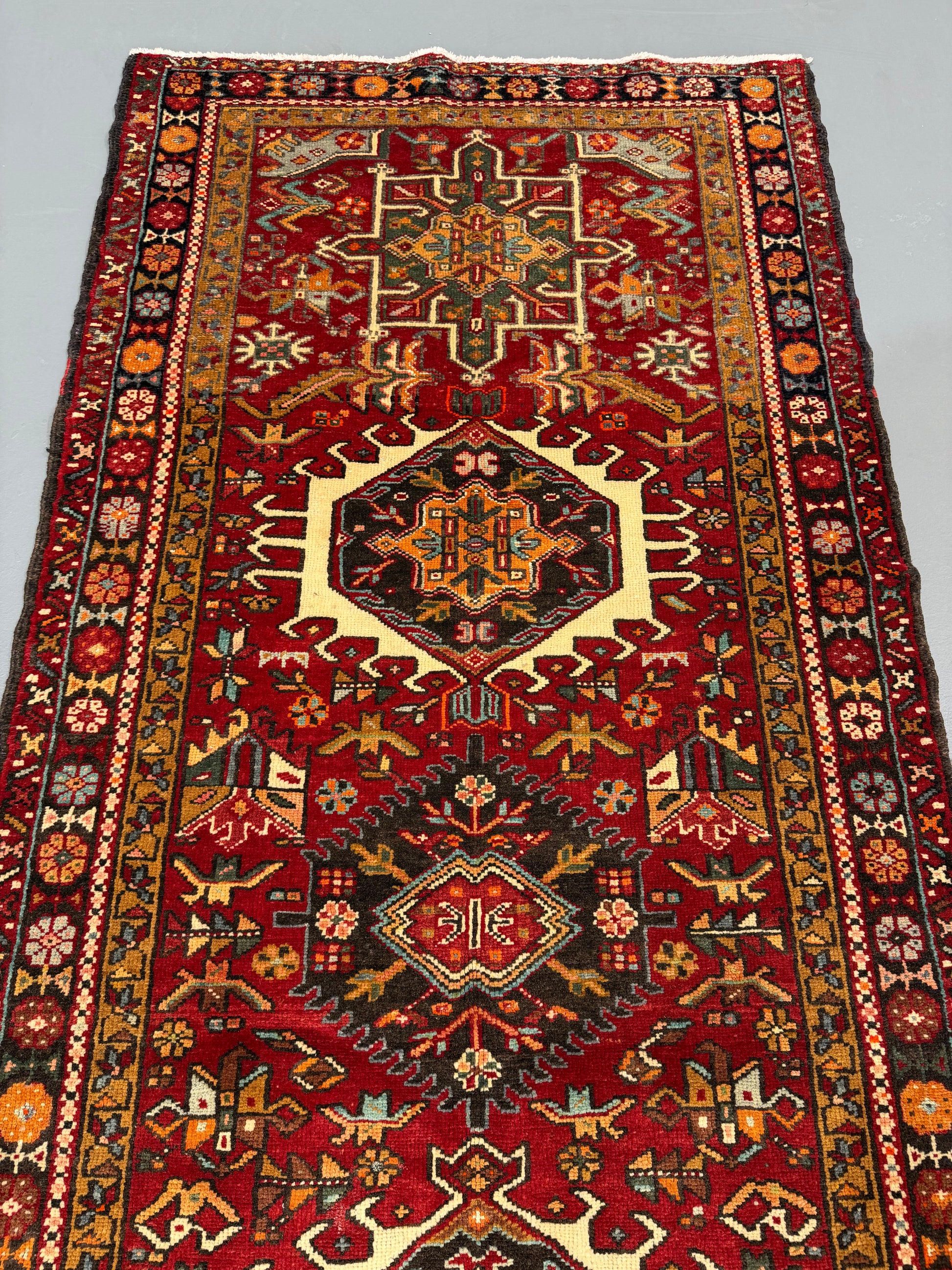Oriental Handmade Vintage Rug 3'8" x 14'1" #21461