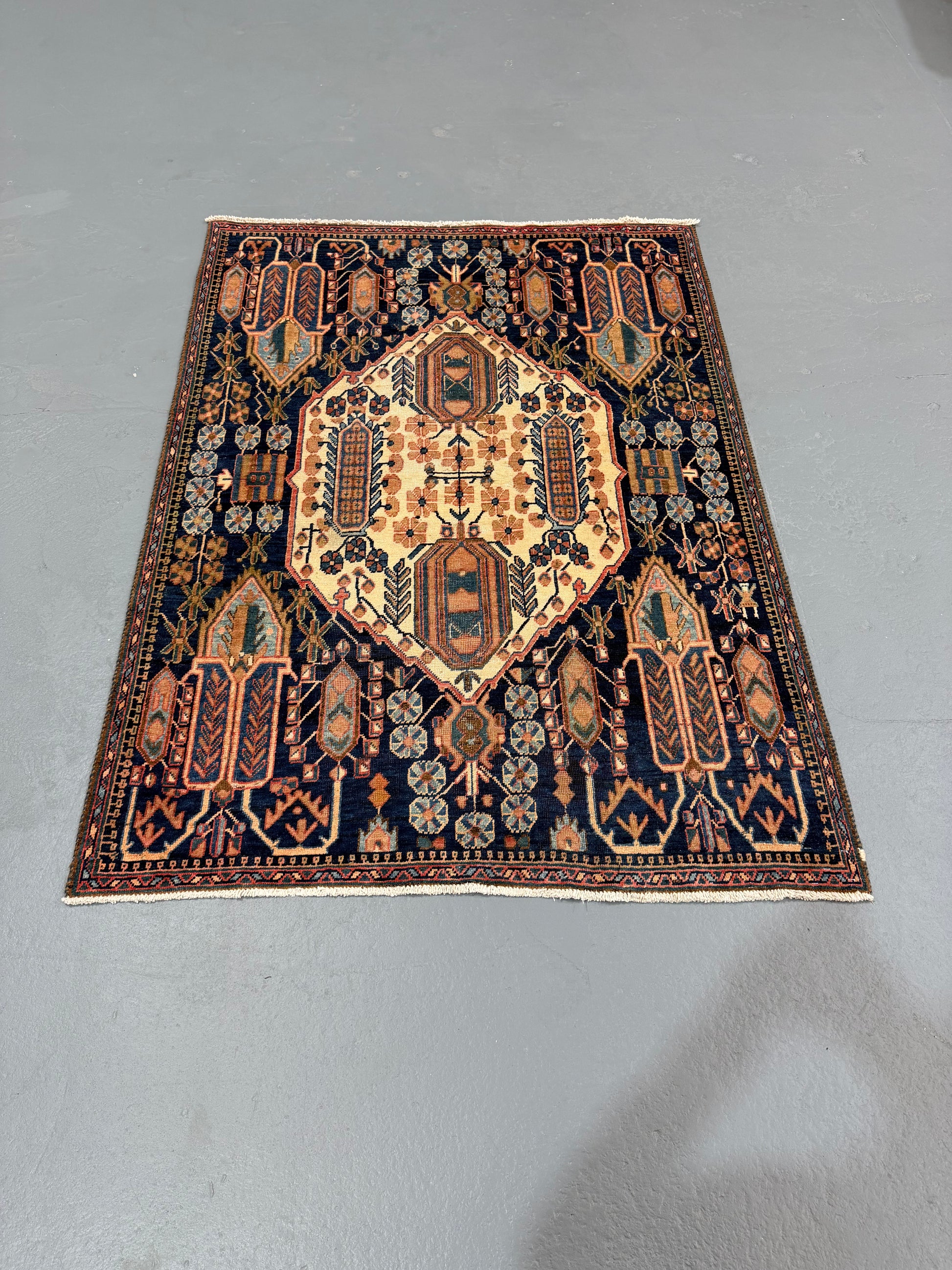 Oriental Handmade Vintage Rug 4' x 5'5" #21465