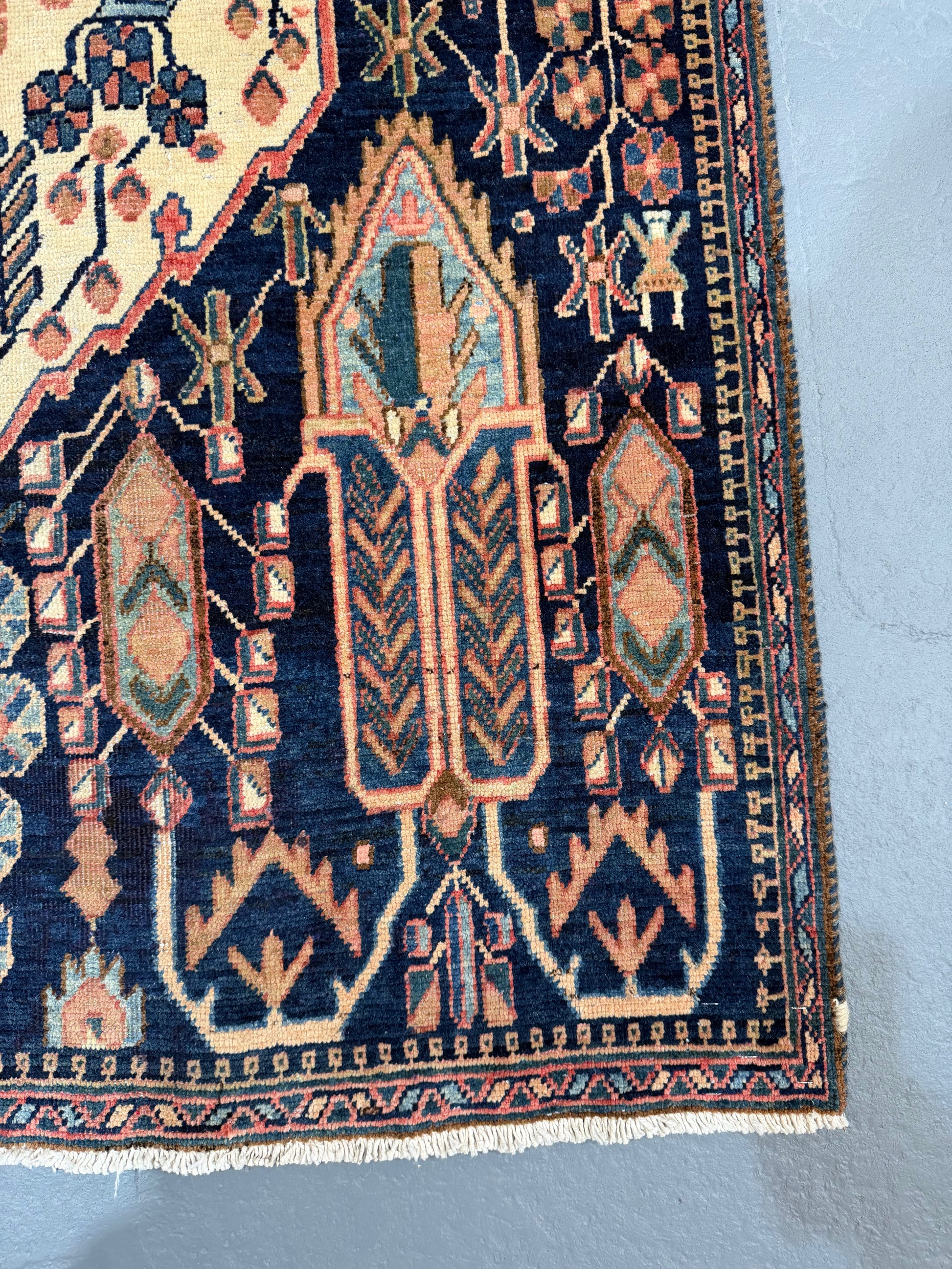 Oriental Handmade Vintage Rug 4' x 5'5" #21465