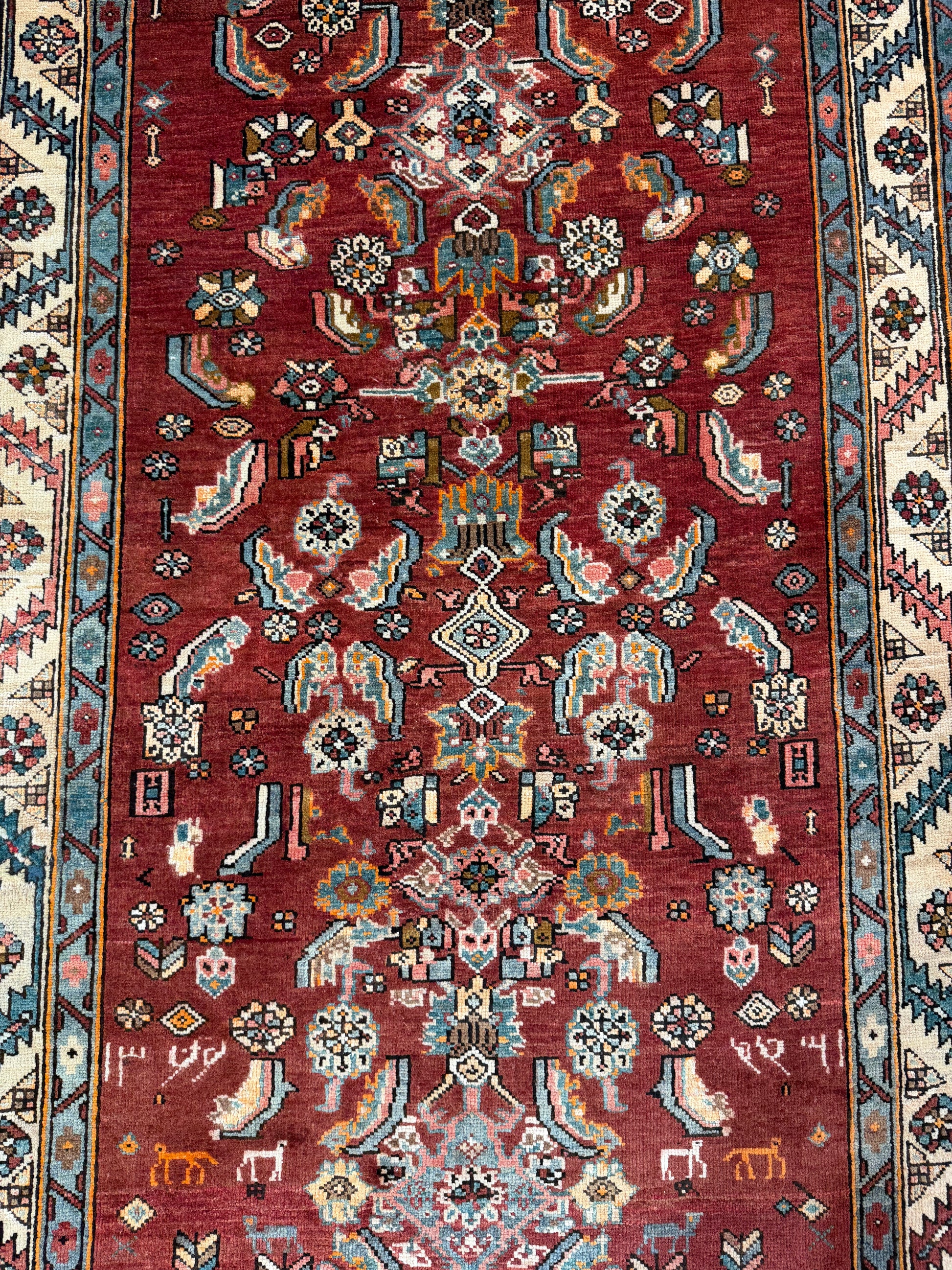 Oriental Handmade Vintage Rug 3'8" x 14'4" #21455