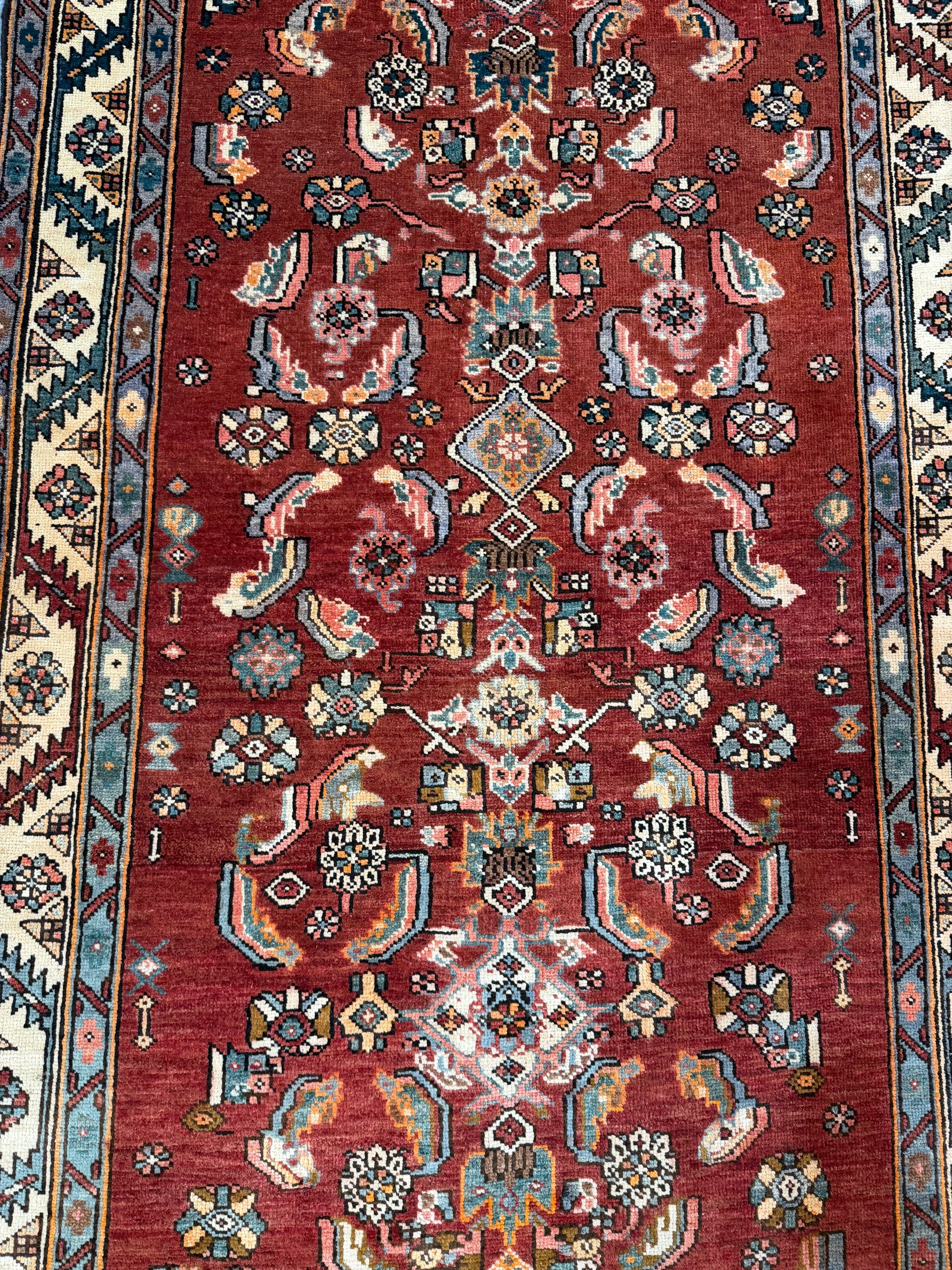 Oriental Handmade Vintage Rug 3'8" x 14'4" #21455