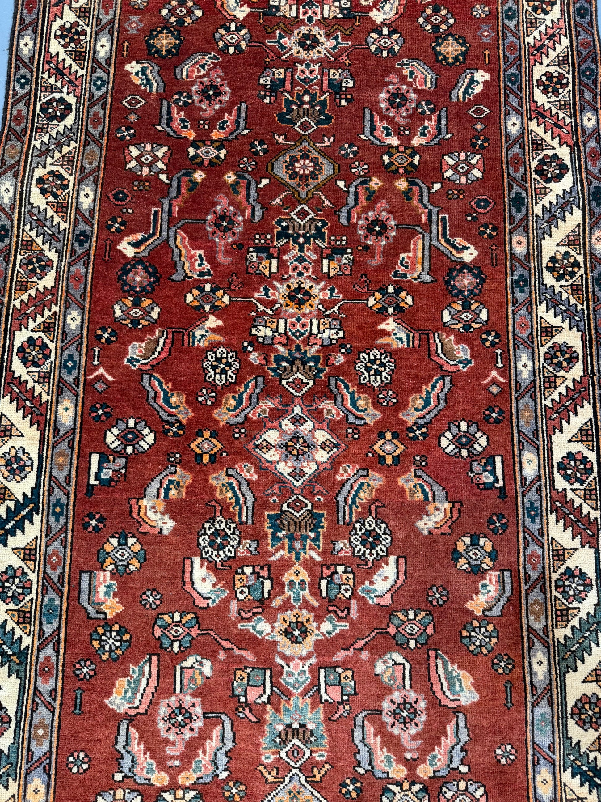 Oriental Handmade Vintage Rug 3'8" x 14'4" #21455