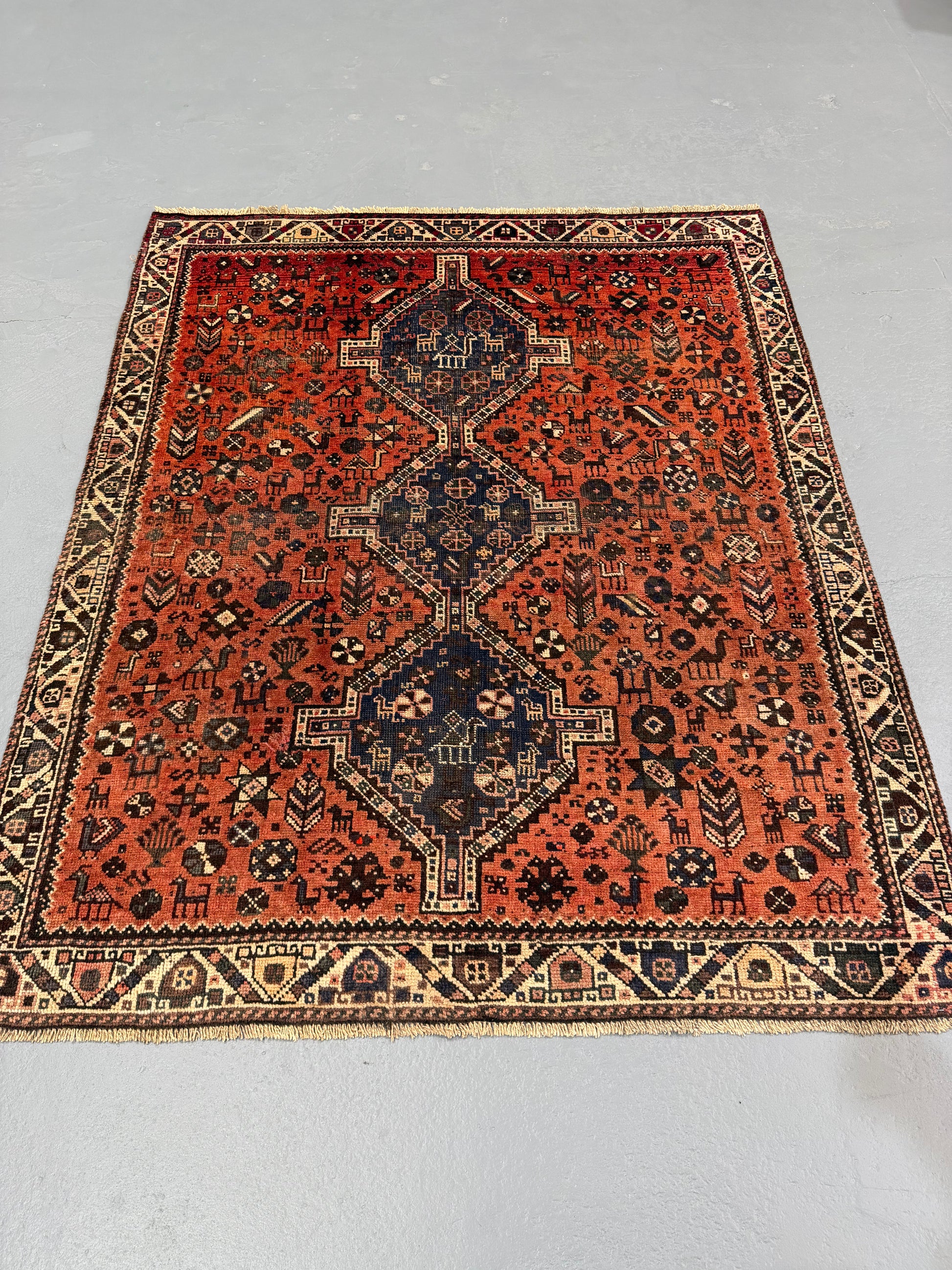 Oriental Handmade Vintage Rug 5'1" x 6'4" #21459