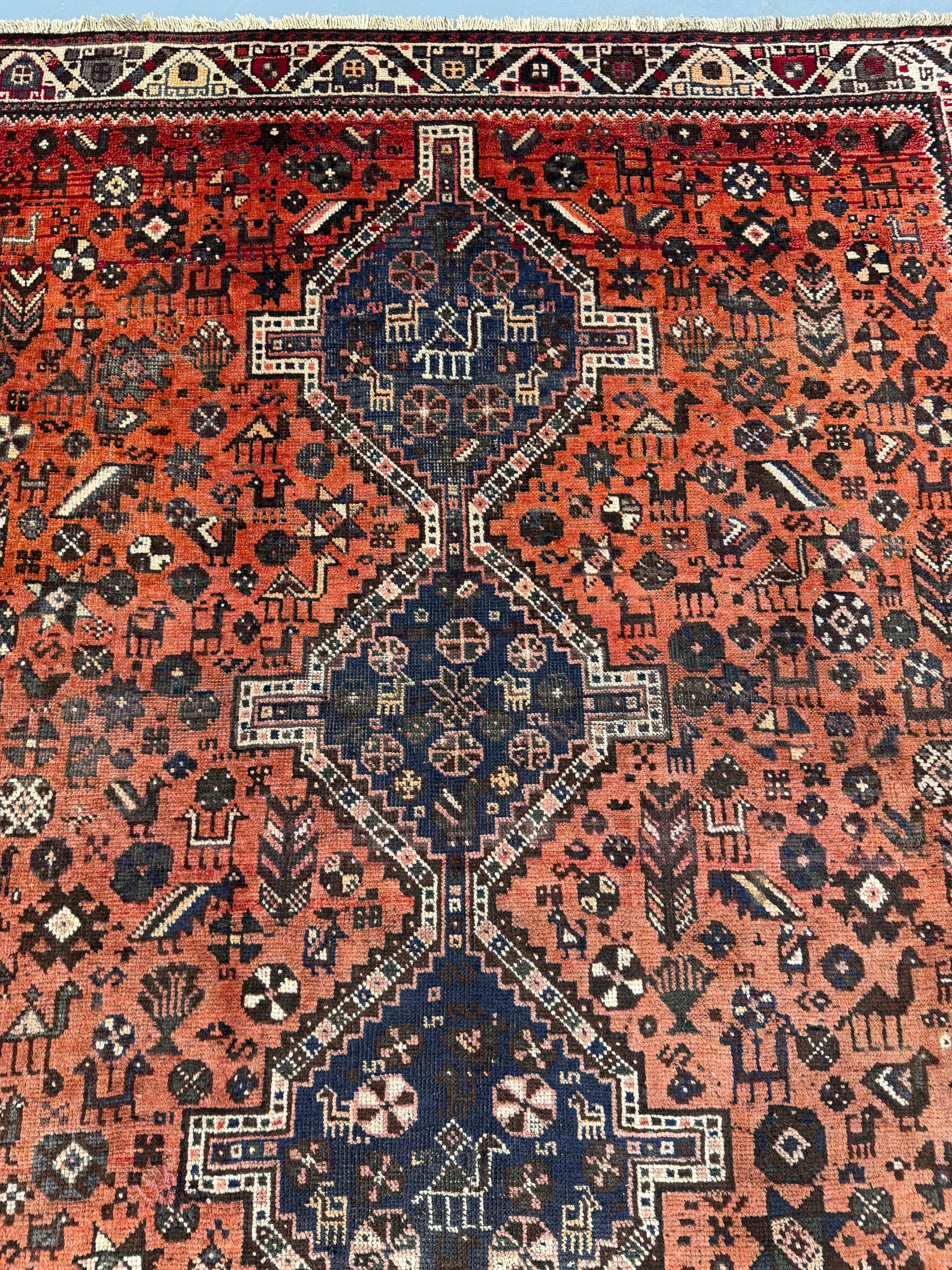 Oriental Handmade Vintage Rug 5'1" x 6'4" #21459