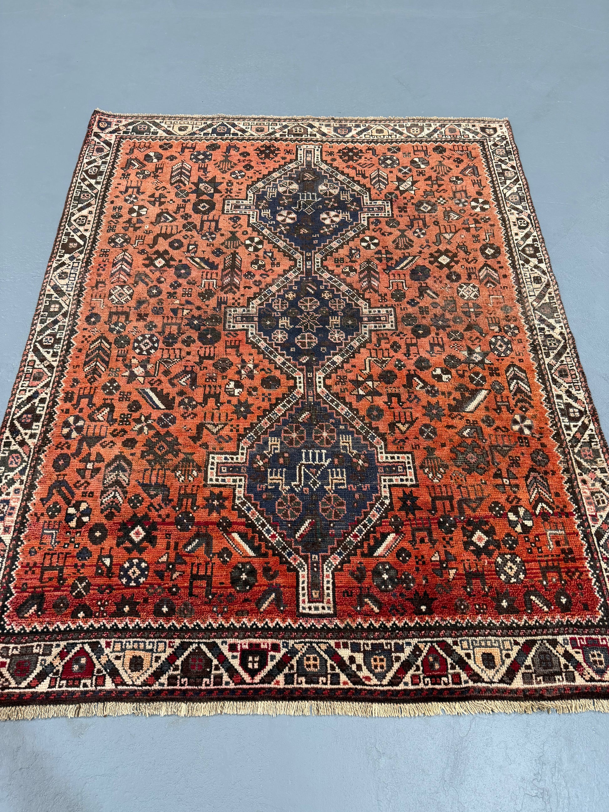 Oriental Handmade Vintage Rug 5'1" x 6'4" #21459