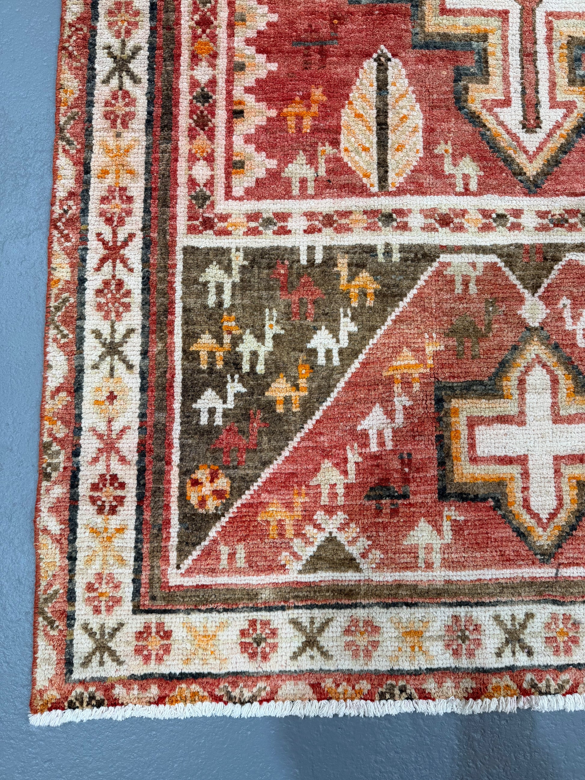 Oriental Handmade Vintage Rug 3'11" x 7' #21454