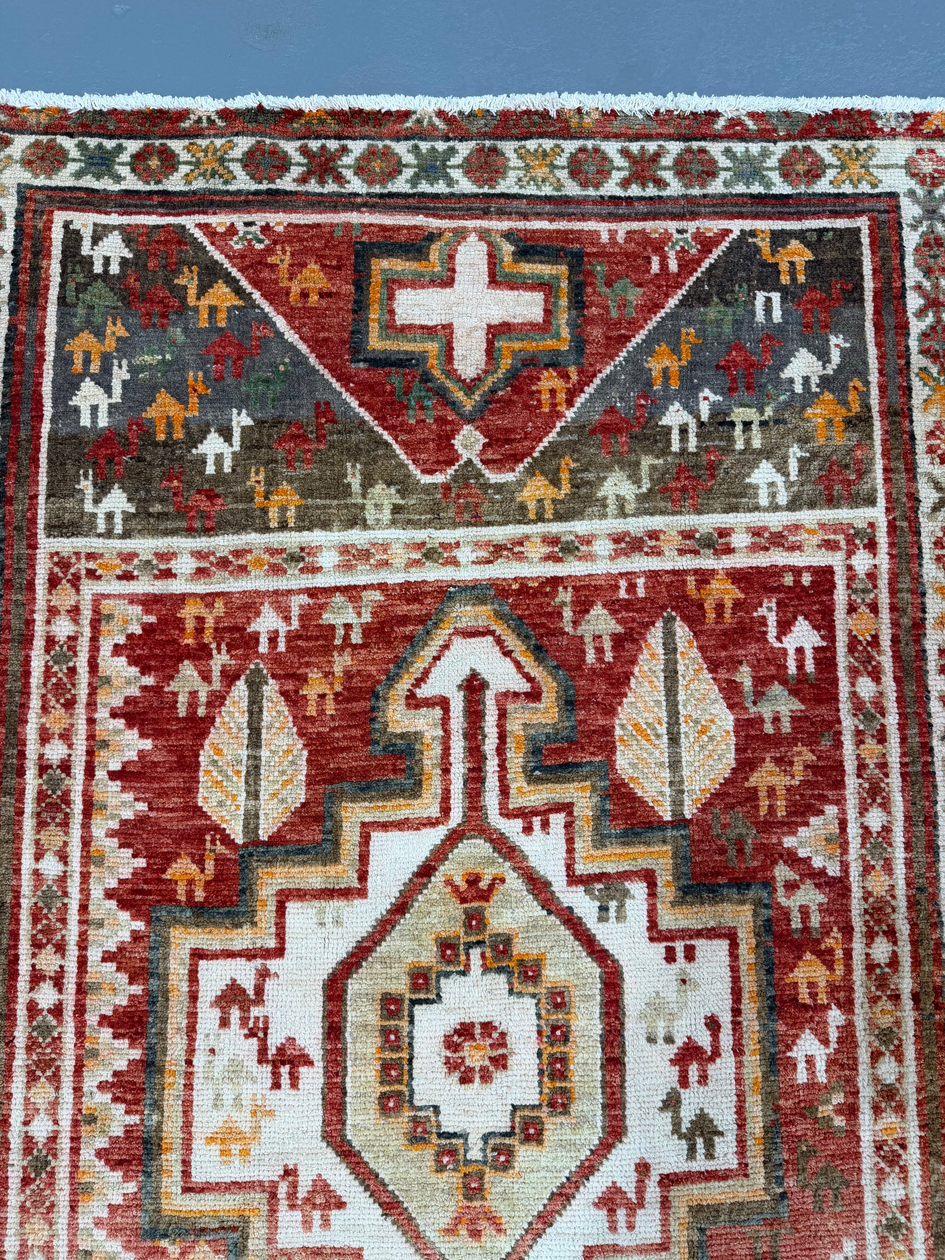 Oriental Handmade Vintage Rug 3'11" x 7' #21454