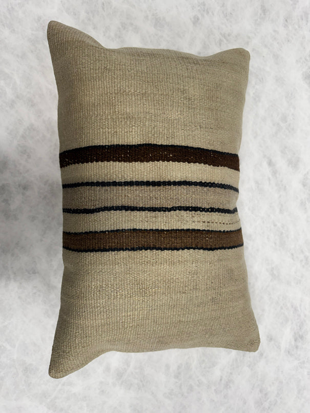 Turkish Hemp Pillow Cushion Natural Cream Brown Pillow Cushion Cover 16" x 24" #30271