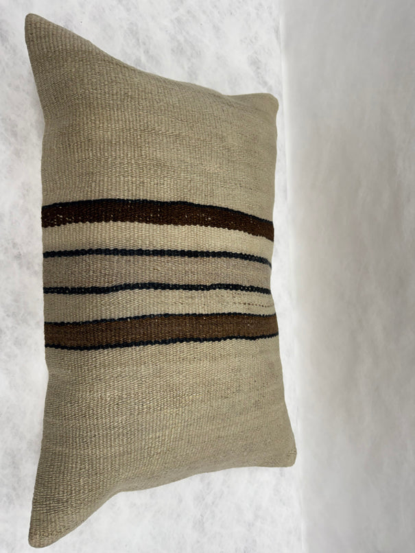 Turkish Hemp Pillow Cushion Natural Cream Brown Pillow Cushion Cover 16" x 24" #30271