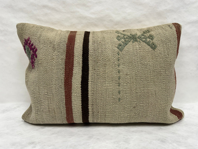 Turkish Hemp Pillow Cushion Natural Beige Brown Green Burgundy Pillow Cushion Cover 16" x 24" #30274