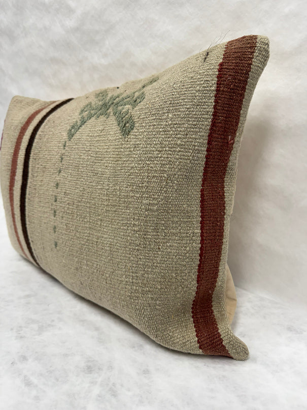 Turkish Hemp Pillow Cushion Natural Beige Brown Green Burgundy Pillow Cushion Cover 16" x 24" #30274