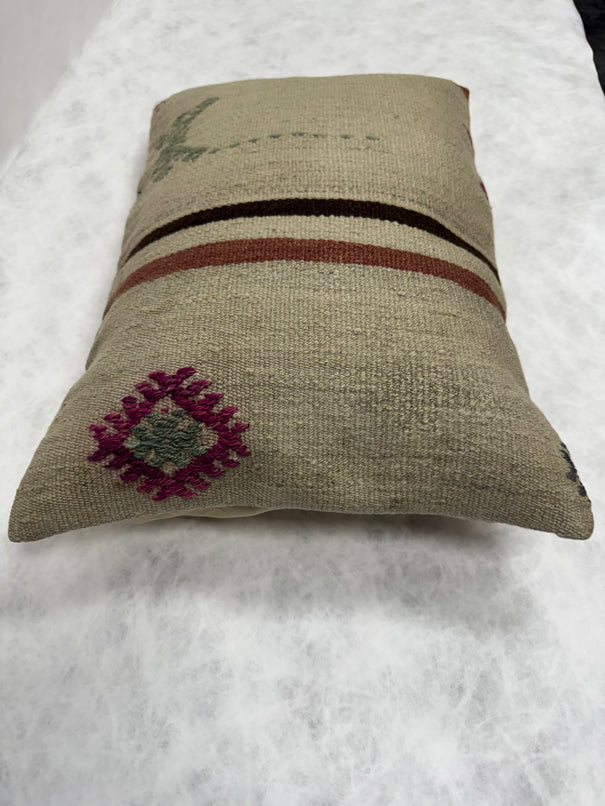 Turkish Hemp Pillow Cushion Natural Beige Brown Green Burgundy Pillow Cushion Cover 16" x 24" #30274