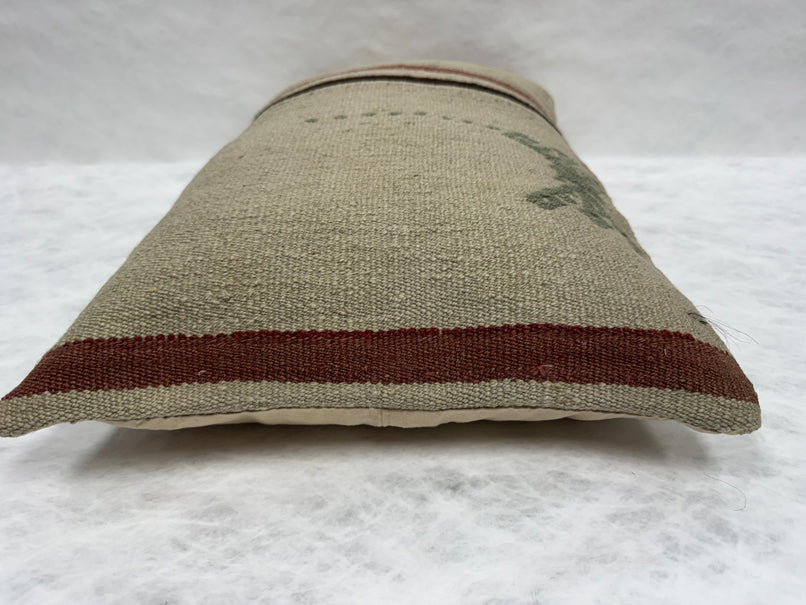 Turkish Hemp Pillow Cushion Natural Beige Brown Green Burgundy Pillow Cushion Cover 16" x 24" #30274