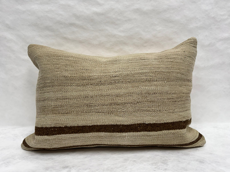 Turkish Hemp Pillow Cushion Natural Beige Brown Pillow Cushion Cover 16" x 24" #30270