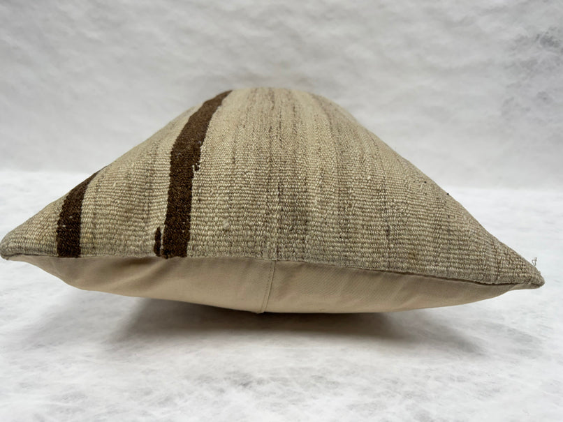 Turkish Hemp Pillow Cushion Natural Beige Brown Pillow Cushion Cover 16" x 24" #30270