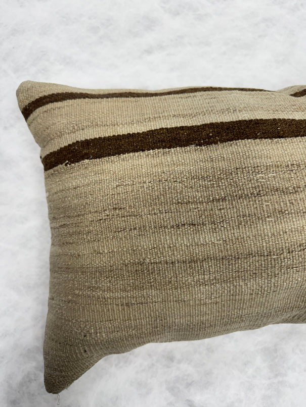 Turkish Hemp Pillow Cushion Natural Beige Brown Pillow Cushion Cover 16" x 24" #30270