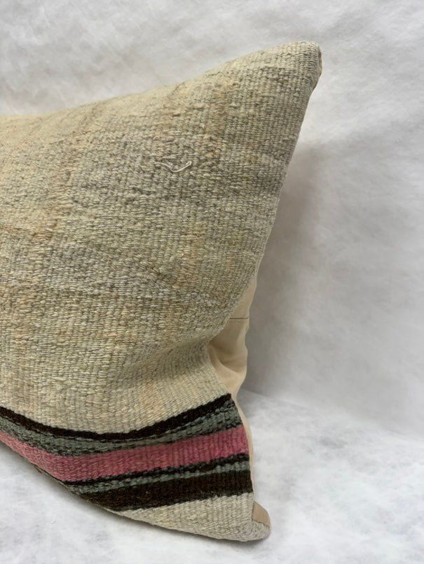 Turkish Hemp Pillow Cushion Natural Beige Brown Blush Pink Green Pillow Cushion Cover 16" x 24" #30269