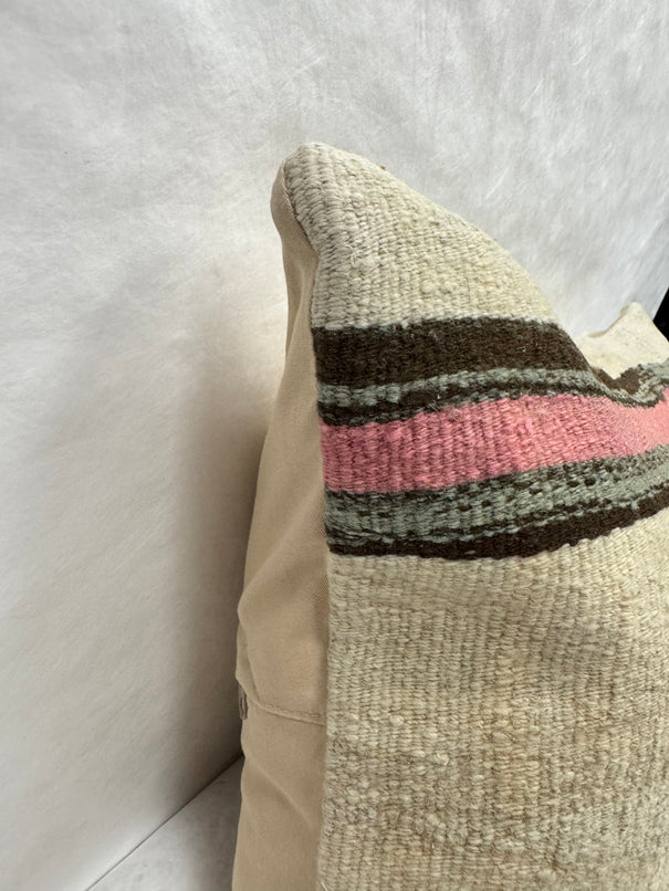 Turkish Hemp Pillow Cushion Natural Beige Brown Blush Pink Green Pillow Cushion Cover 16" x 24" #30269