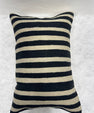 Turkish Hemp Pillow Cushion Natural Beige Black Pillow Cushion Cover 16" x 24" #30267