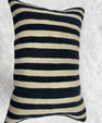 Turkish Hemp Pillow Cushion Natural Beige Black Pillow Cushion Cover 16" x 24" #30267
