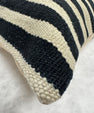Turkish Hemp Pillow Cushion Natural Beige Black Pillow Cushion Cover 16" x 24" #30267