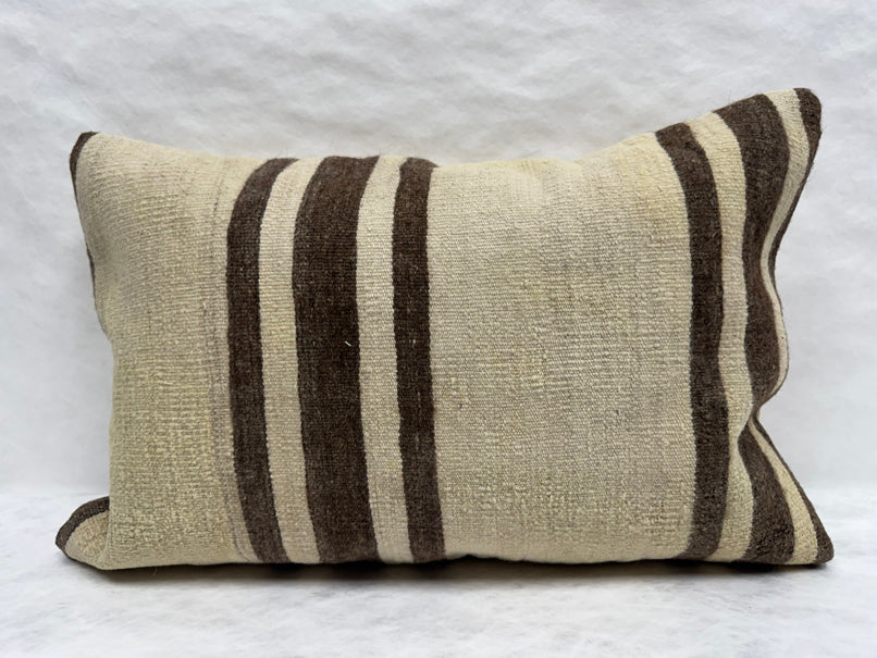Turkish Hemp Pillow Cushion Natural Beige Brown Pillow Cushion Cover 16" x 24" #30273