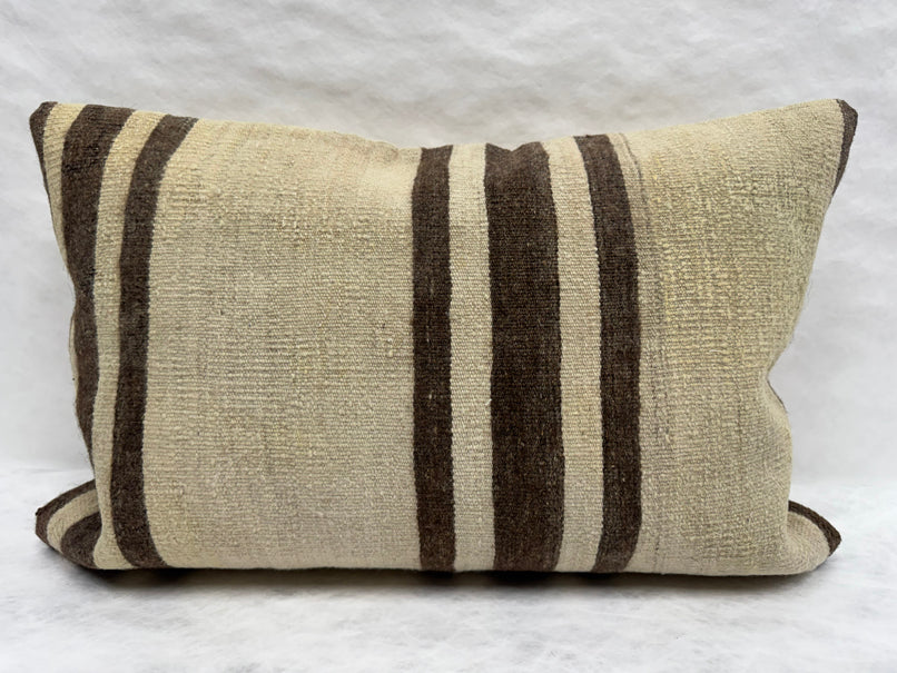 Turkish Hemp Pillow Cushion Natural Beige Brown Pillow Cushion Cover 16" x 24" #30273