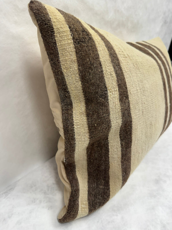 Turkish Hemp Pillow Cushion Natural Beige Brown Pillow Cushion Cover 16" x 24" #30273