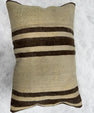Turkish Hemp Pillow Cushion Natural Beige Brown Pillow Cushion Cover 16" x 24" #30273