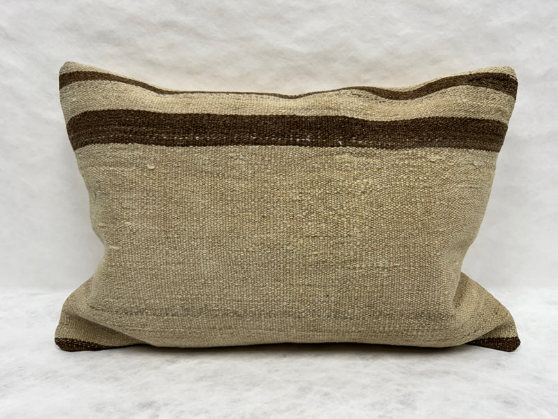 Turkish Hemp Pillow Cushion Natural Beige Brown Pillow Cushion Cover 16" x 24" #30272