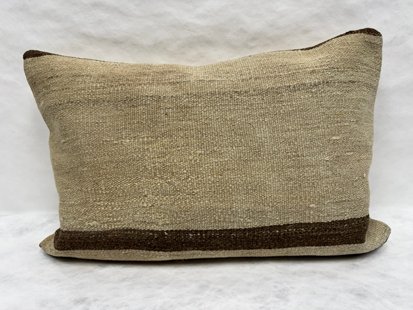 Turkish Hemp Pillow Cushion Natural Beige Brown Pillow Cushion Cover 16" x 24" #30272